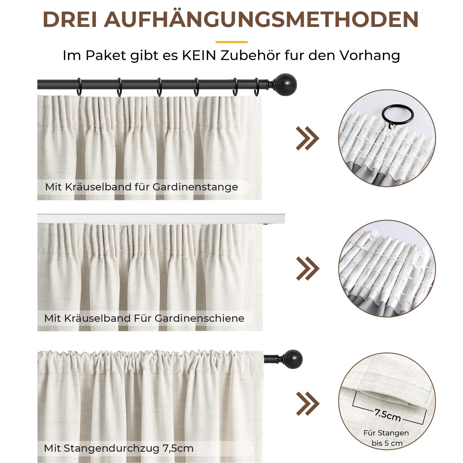 INOVADAY 100% Verdunklungsvorhänge 2 Stück 245 x 140 cm,Gardinen mit Kräuselband für schienensystem,Vorhang Blickdicht Thermovorhang Kälteschutz Vorhang,Gardinen Wohnzimmer Schlafzimmer,Beige