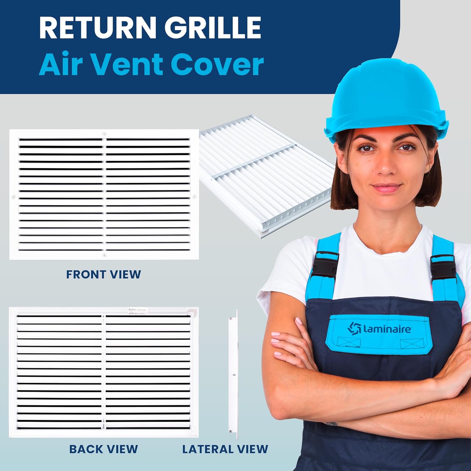 18x24 Inch (Duct Opening) Air Return Vent Cover Decorative – Premium Aluminum AC Vent Cover for Ceiling & Wall, Rustproof Grille, Ideal for Home HVAC Grille, Durable & Easy to Install by ACLAMINAIRE 18" x 24" Duct Hole