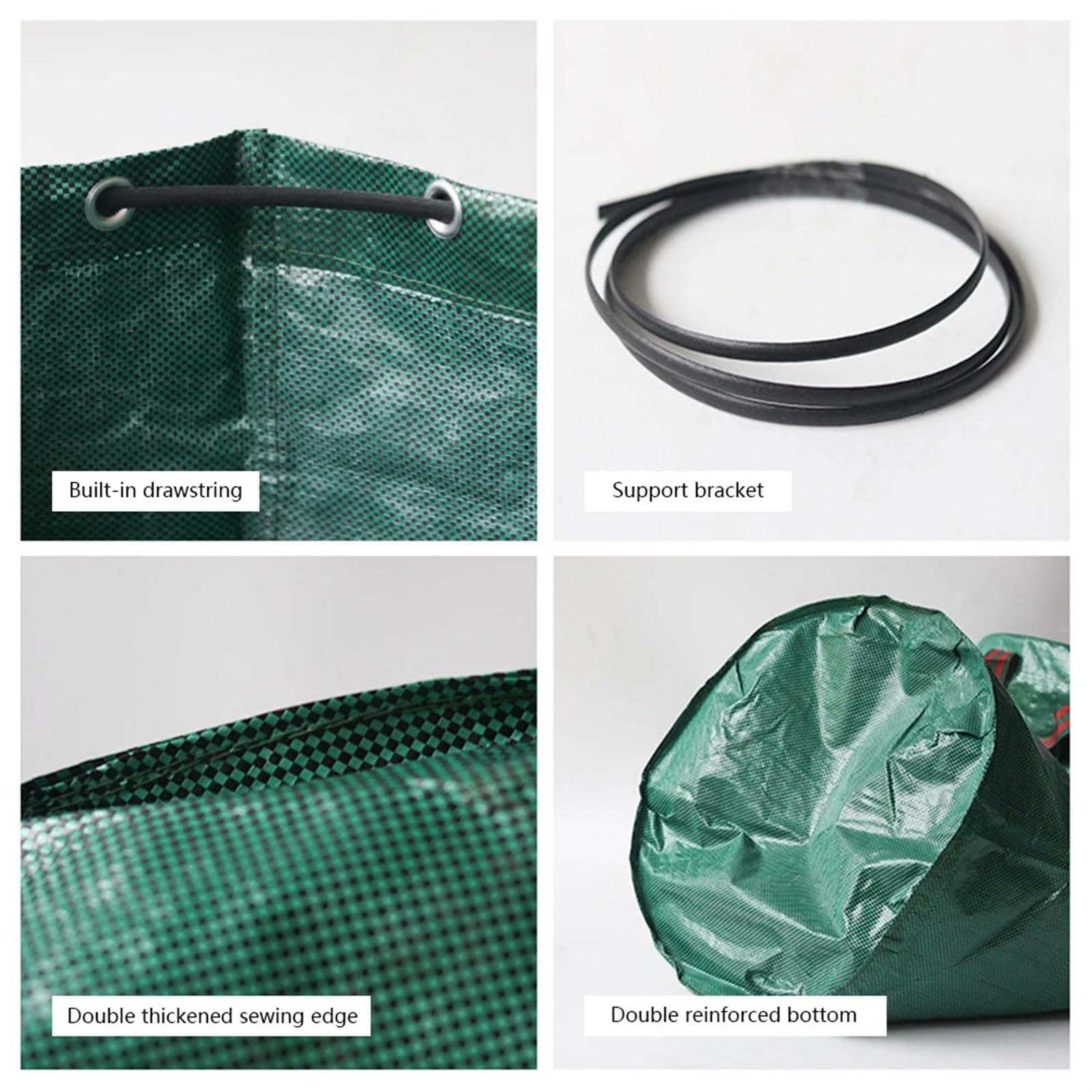 Bolsas de basura para jardín, 500 L, 300 L, 120 L, reutilizables, para hojas, malas hierbas y hierba, bolsas plegables para almacenamiento de jardín y recogida de basura