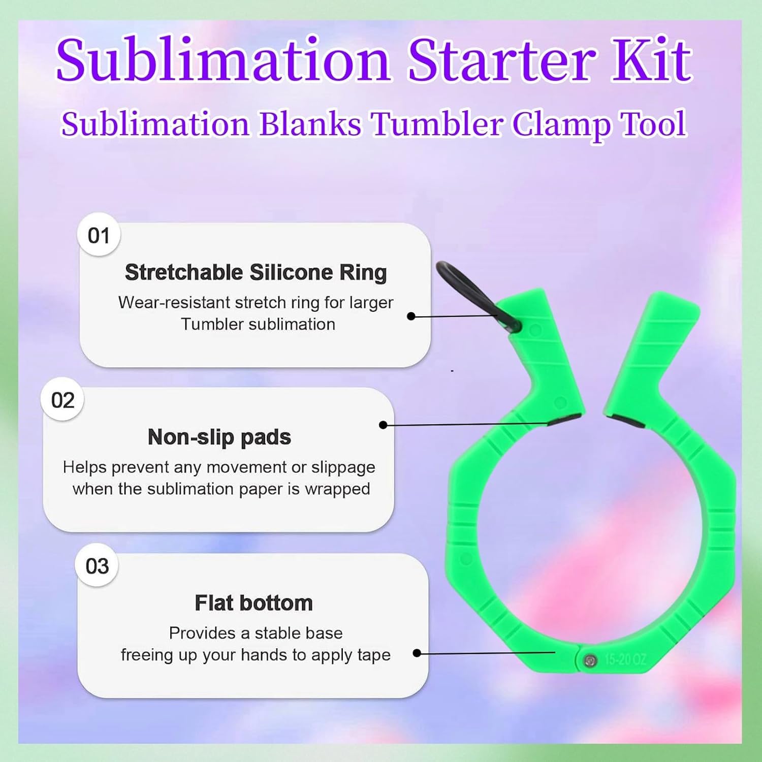 Perfect Pumbler Clamp Machine,Tumbler Clamp for Sublimation,Cup Cradle for Crafting Tumblers,Sublimation Cup Holder Clamp for 20oz 15oz Cups,Mug Clamps for Sublimation,Tumbler Wrapper (Orange&Green)