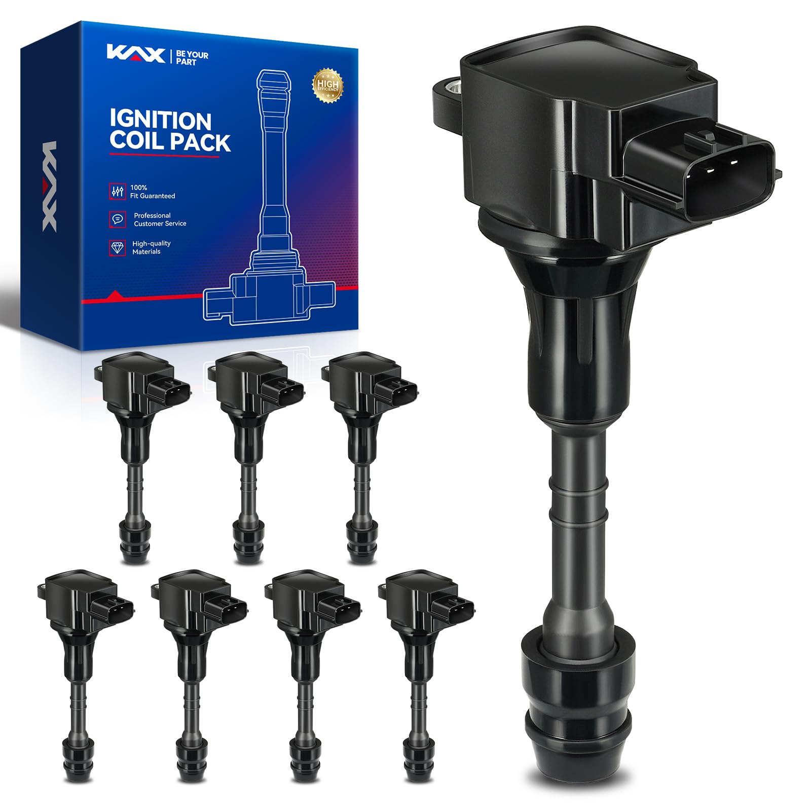 KAX Pack of 8 UF510 Ignition Coil Set for Nissan TITAN 2004-2007, Armada 2005-2006, Pathfinder Armada 2004, INFINITI QX56 2004-2006, UF510