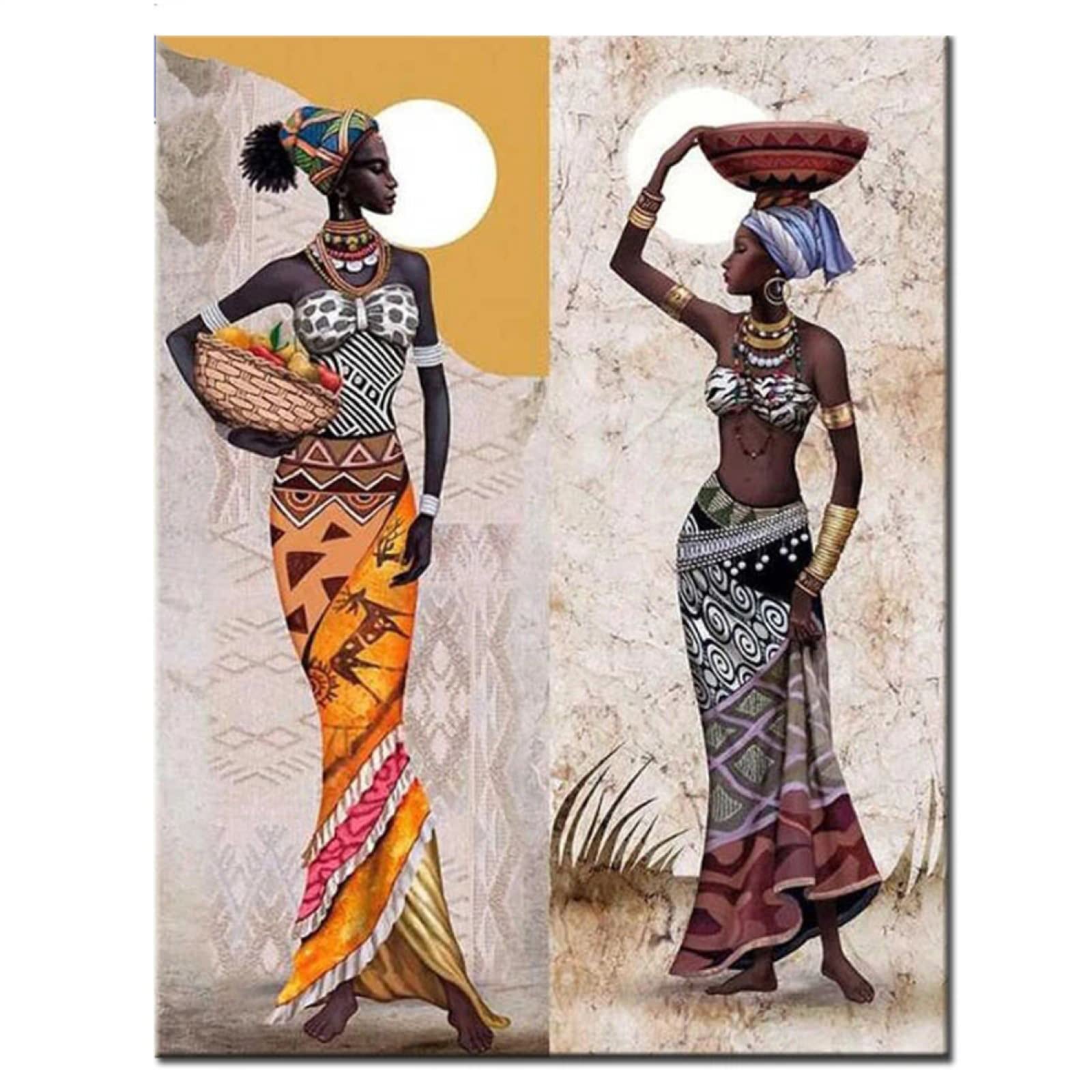 YSCOLOR Diamond Painting 5D - Ritratto Donna Africana - Kit Completo 30x40cm - Fai Da Te E Antistress