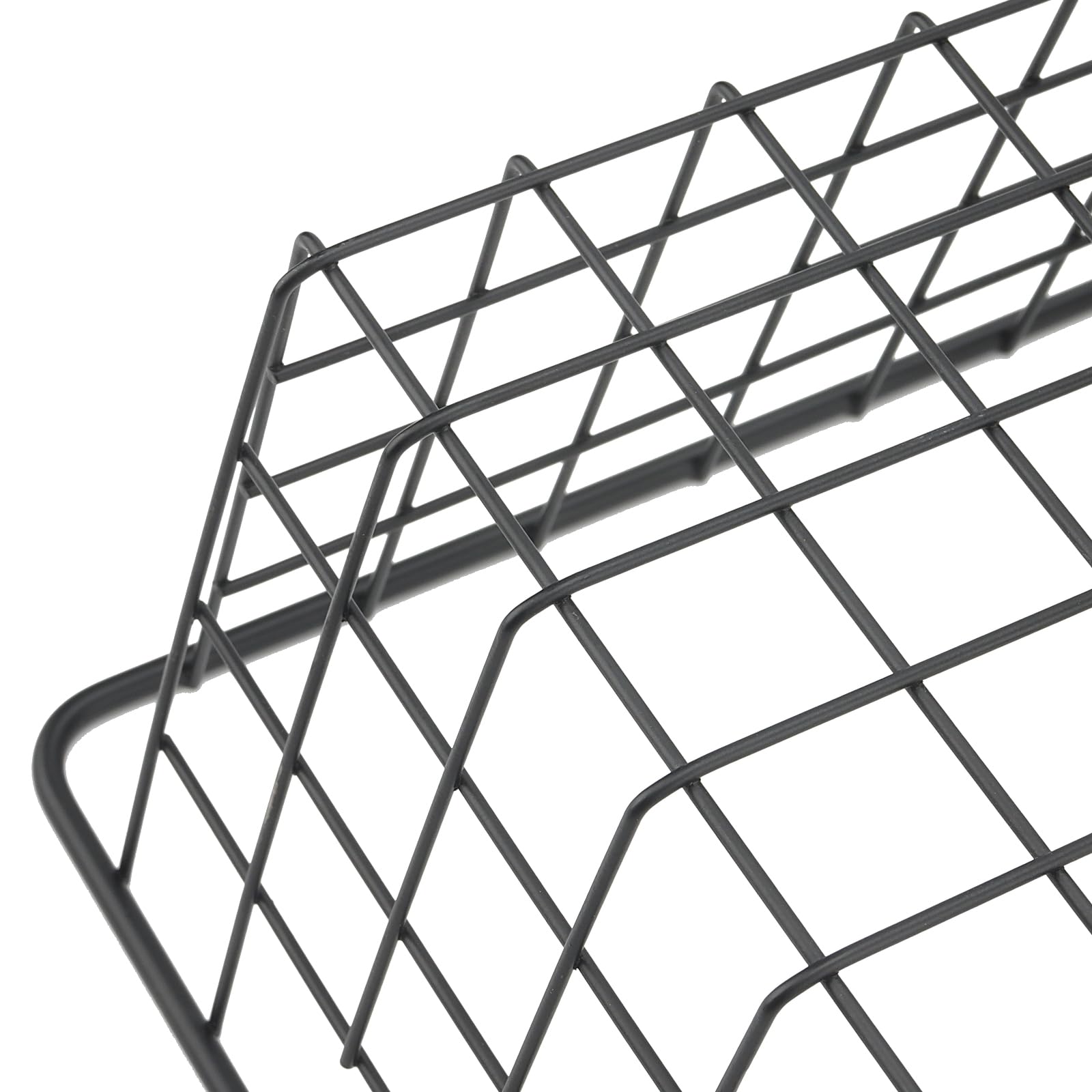 KEILEOHO 2 Stück Aufbewahrungskörbe aus Draht, 36 x 29 x 15,5 cm Gitterkorb Schwarz mit Griffen, Groß Schwarze Drahtkorb Metallkorb Aufbewahrungskörbe für Küche, Speisekammer, Büro