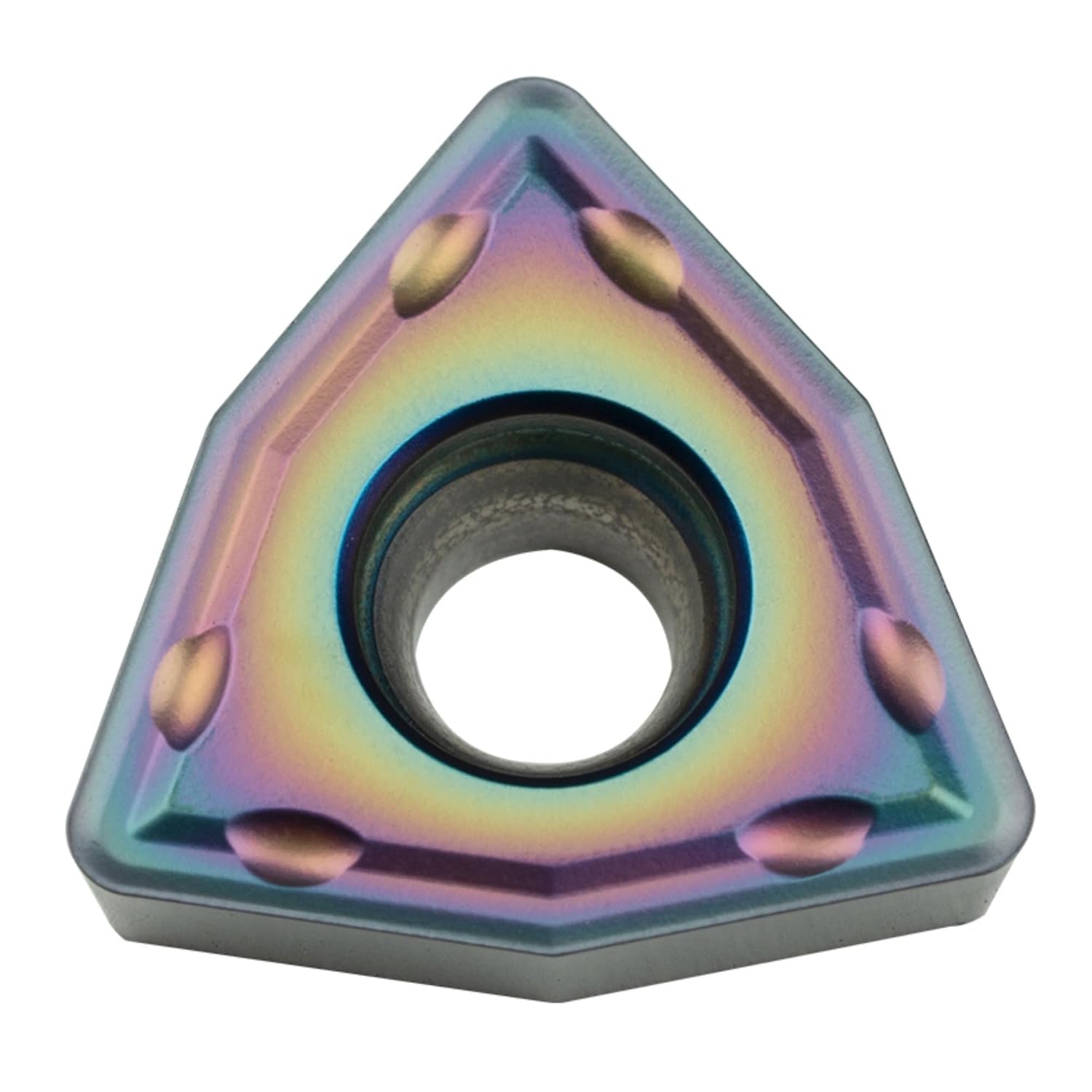 WCGT050308-AL H02 Trigon Drilling Inserts,for Use with Indexable Drills, Barclays Coated, for Machining Cast Iron, Aluminum Material/Copper/Quenched Steel/High-Hardness Steel/Stainless Steel