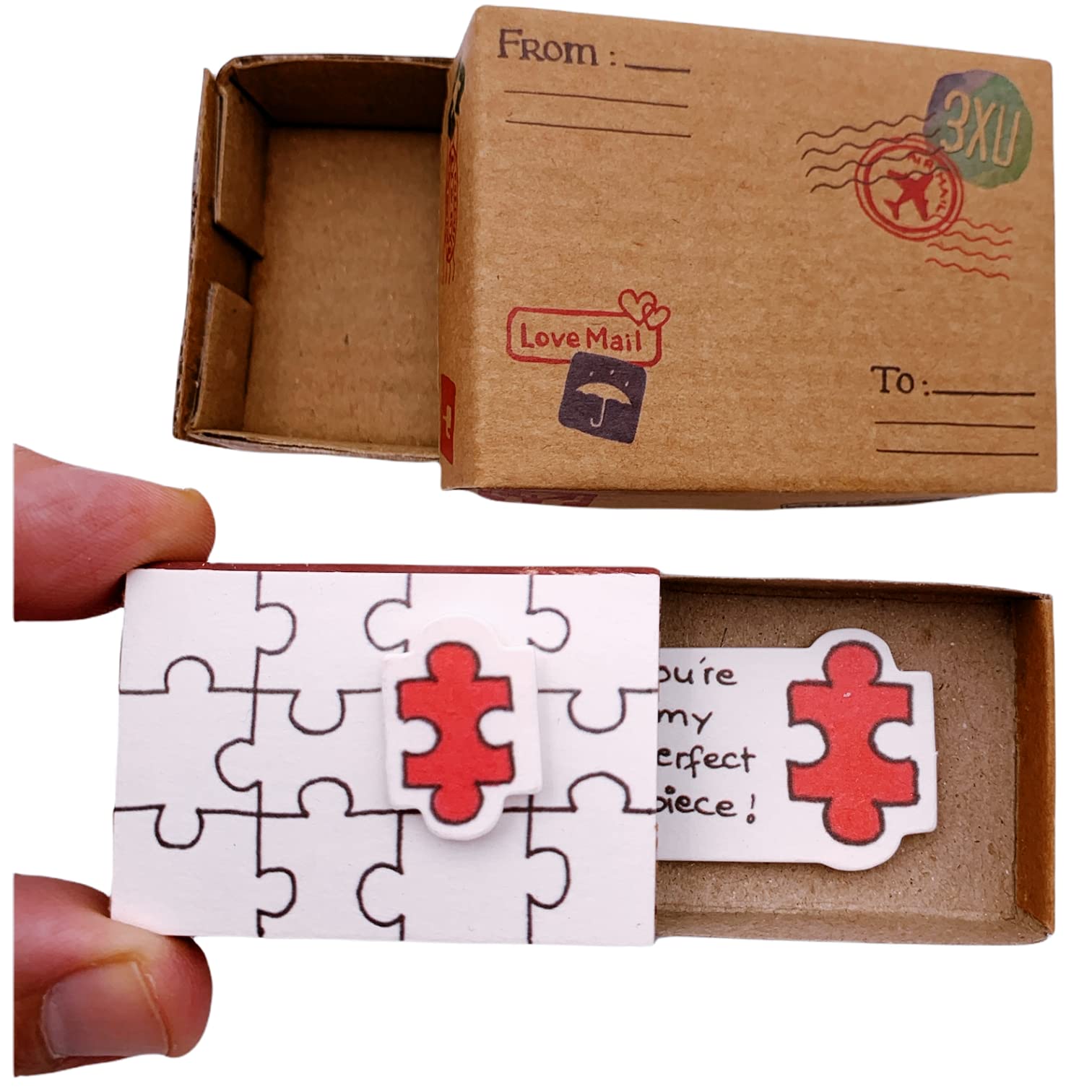 immi Mini Überraschung, kleines Geschenk in der Box (Liebe/Puzzle-Teilchen)