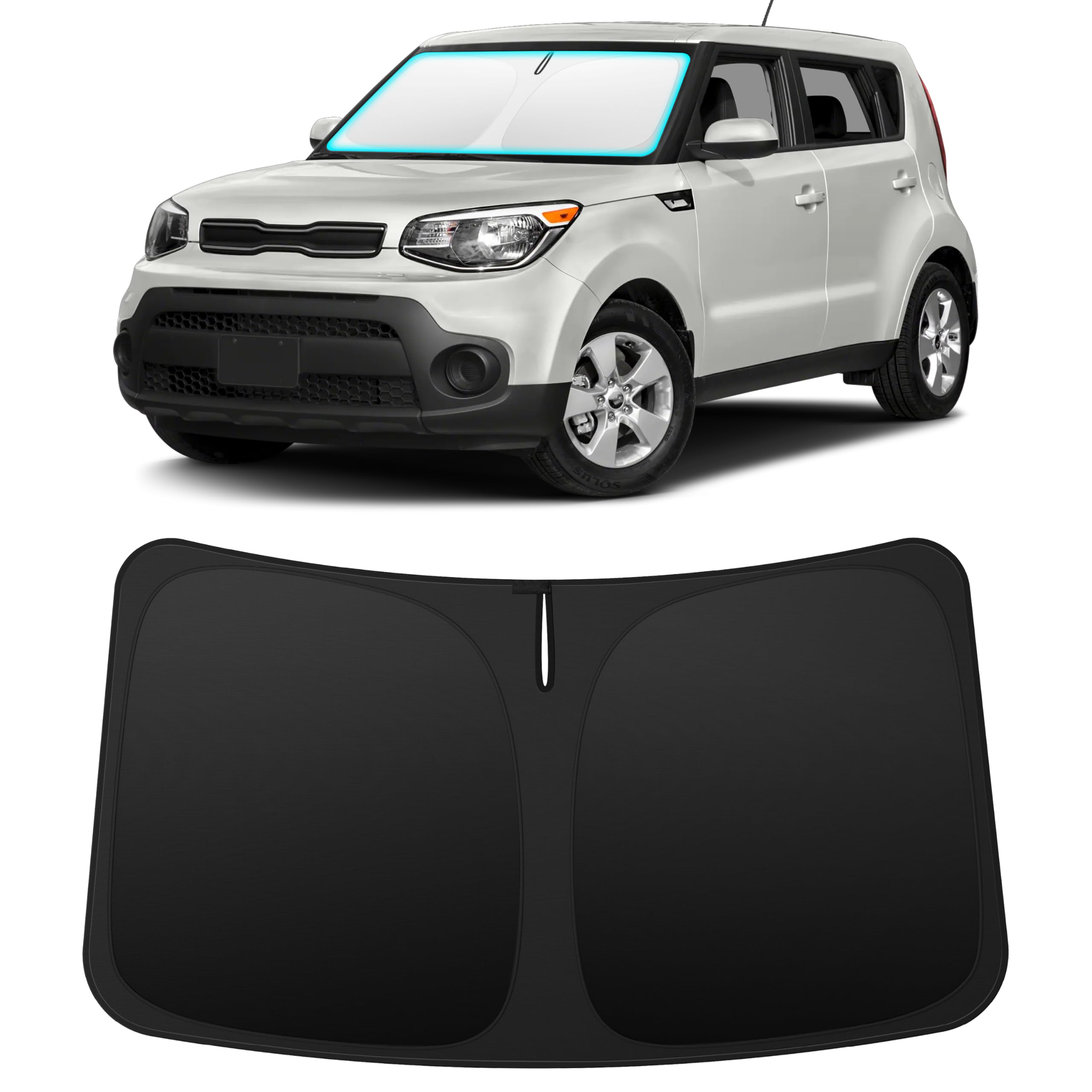 INSAUTO Custom Fit Windshield Sun Shade for Kia Soul 2014-2019