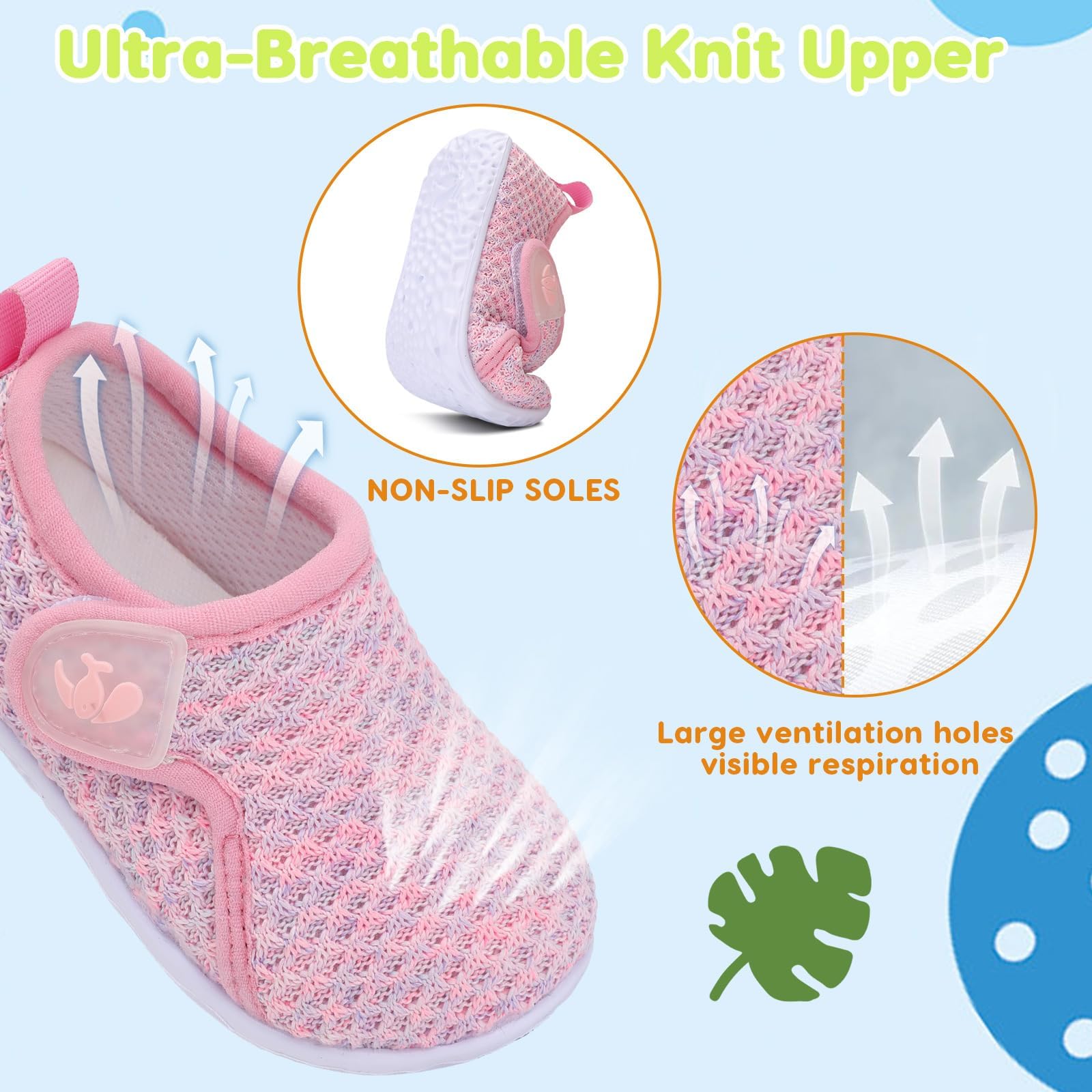 JIASUQI Baby Shoes Boys Girls Breathable First Walking Shoes Infant Soft Sneakers Crib Shoes Lightweight Slip On Shoes — view 5