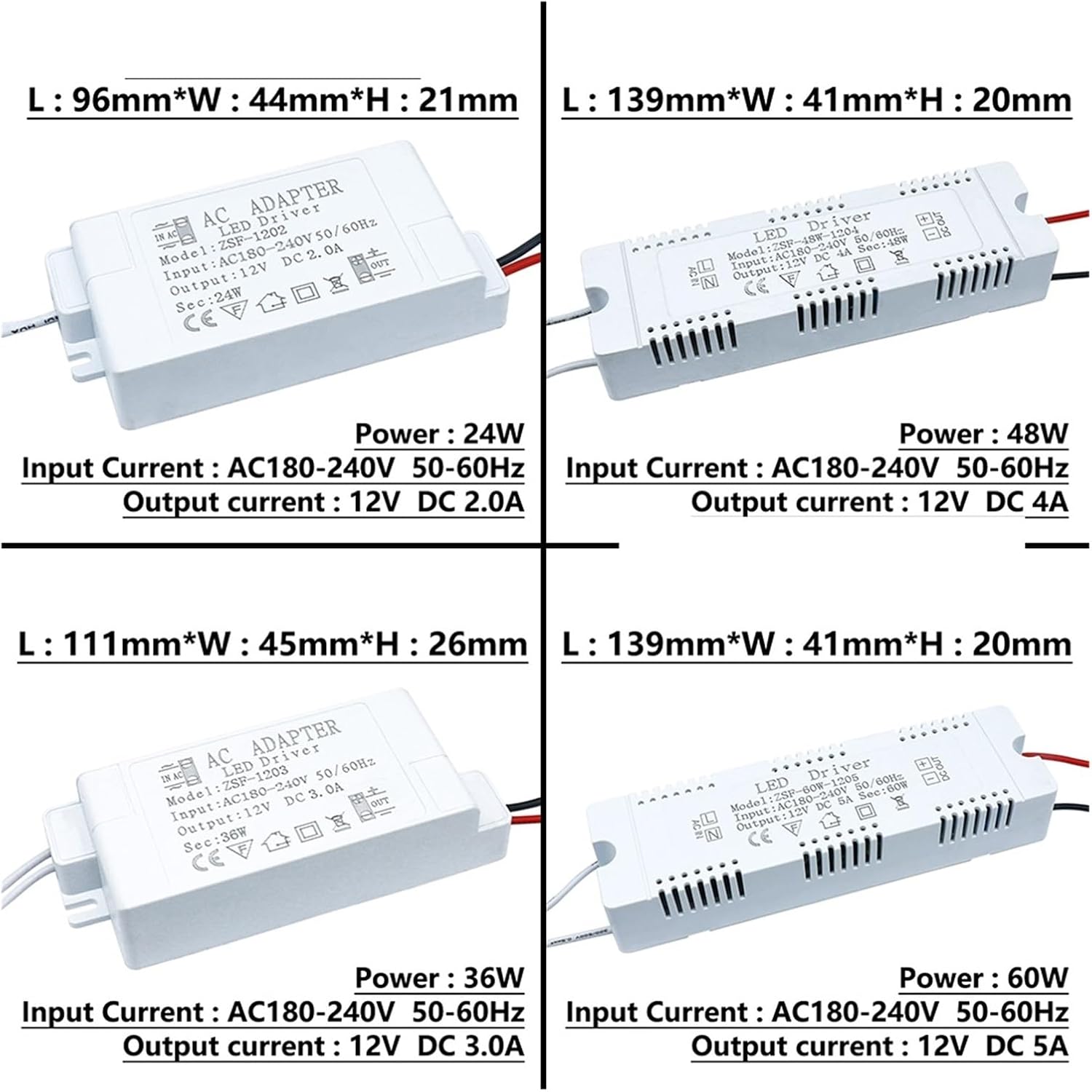 1PCS LED Lighting Transformer AC220V to DC12V LED Driver(12V 2A 24W)