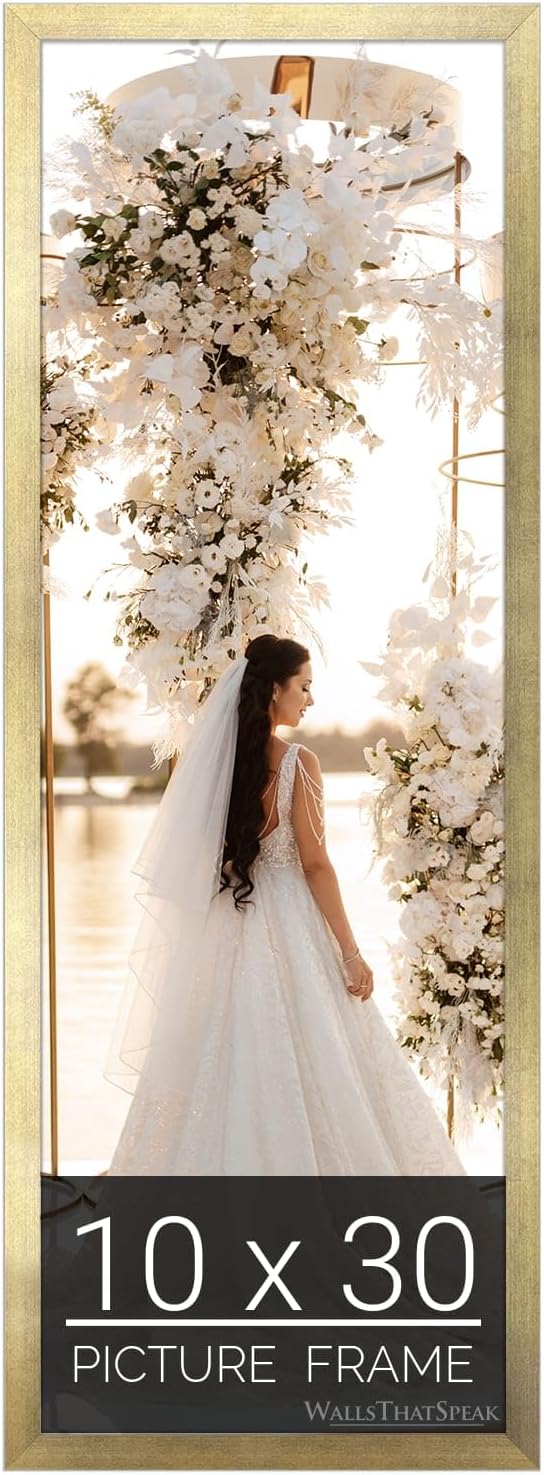 wallsthatspeak 10x30 Gold Picture Frame for Puzzles Posters Photos or Artwork