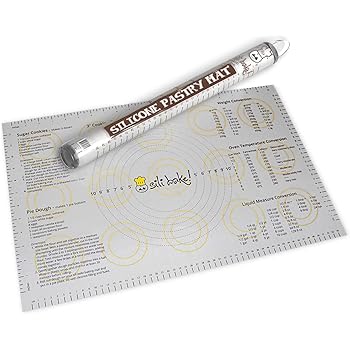 Sili Bake Silicone Pastry Mat with Measurements. Finally a Baking Mat That Actually Works. Designed in the USA. Large 23.3” x 14.9”