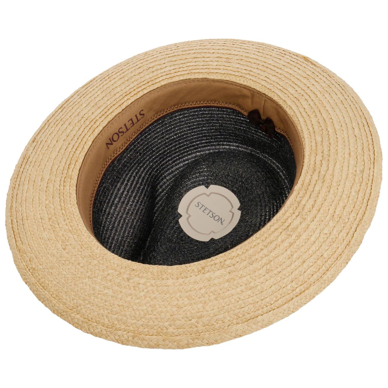 Stetson Toyo - Sombrero de rafia para mujeres/hombres, sol con forro, banda de grogrén, banda de grogrén, primavera, verano