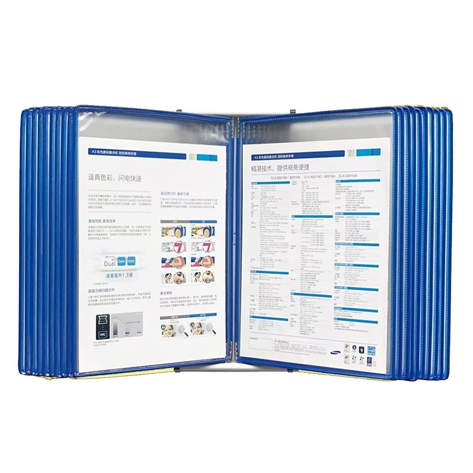 OLSKFUH Folders, Wall Mount Reference Organizer, 20 Display Pockets, Letter-Size, Metal Catalog Display Rack, For Office/Home Display And Storage A4 Documents,