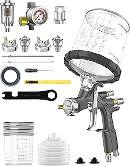 InoKraft D1 LVLP Air Spray Gun Premium Kit with 22 Ounce Disposable Paint Cups, Easy to Use, Paint Gun for Cars & House DIY Painting, 1.3/1.5/1.7mm Nozzles, with Paint Sprayer Accessories