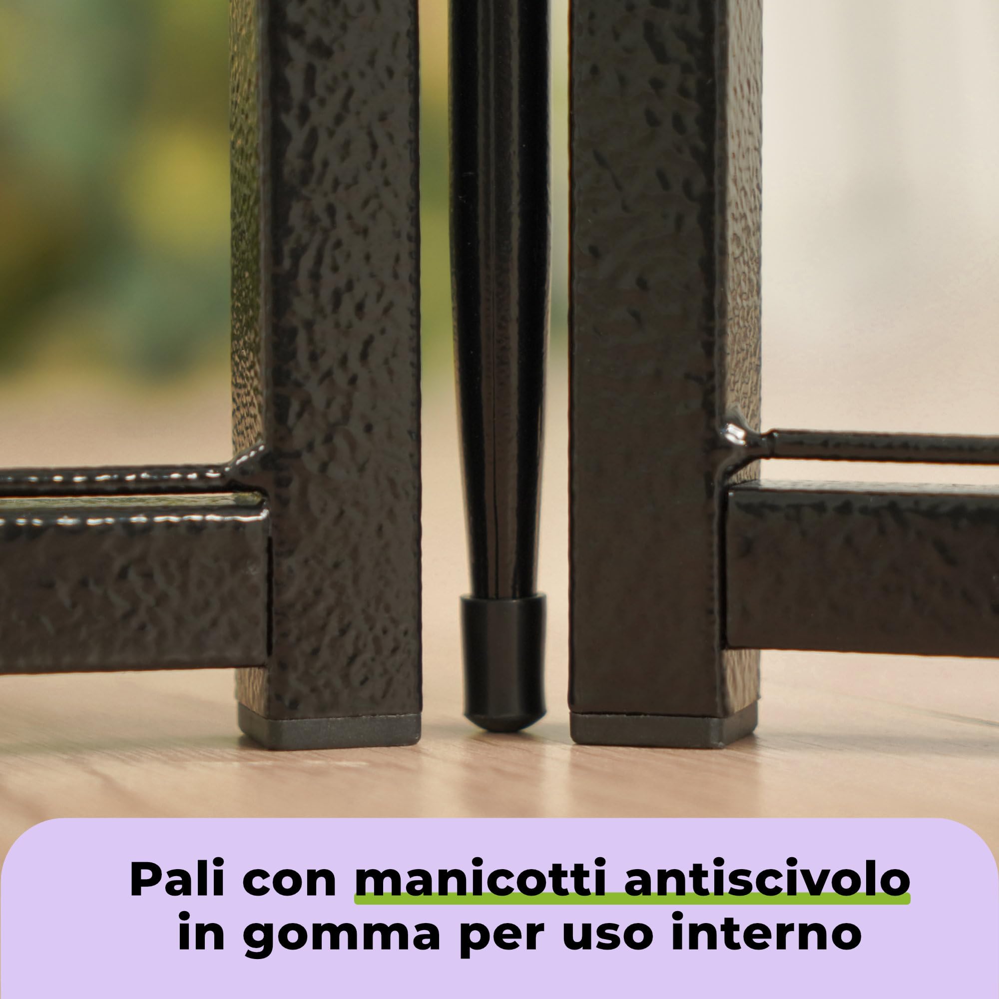 SunsGrove Recinto per Cani 6 Pannelli 60 cm Porta Larga Antiruggine Esterno Nero