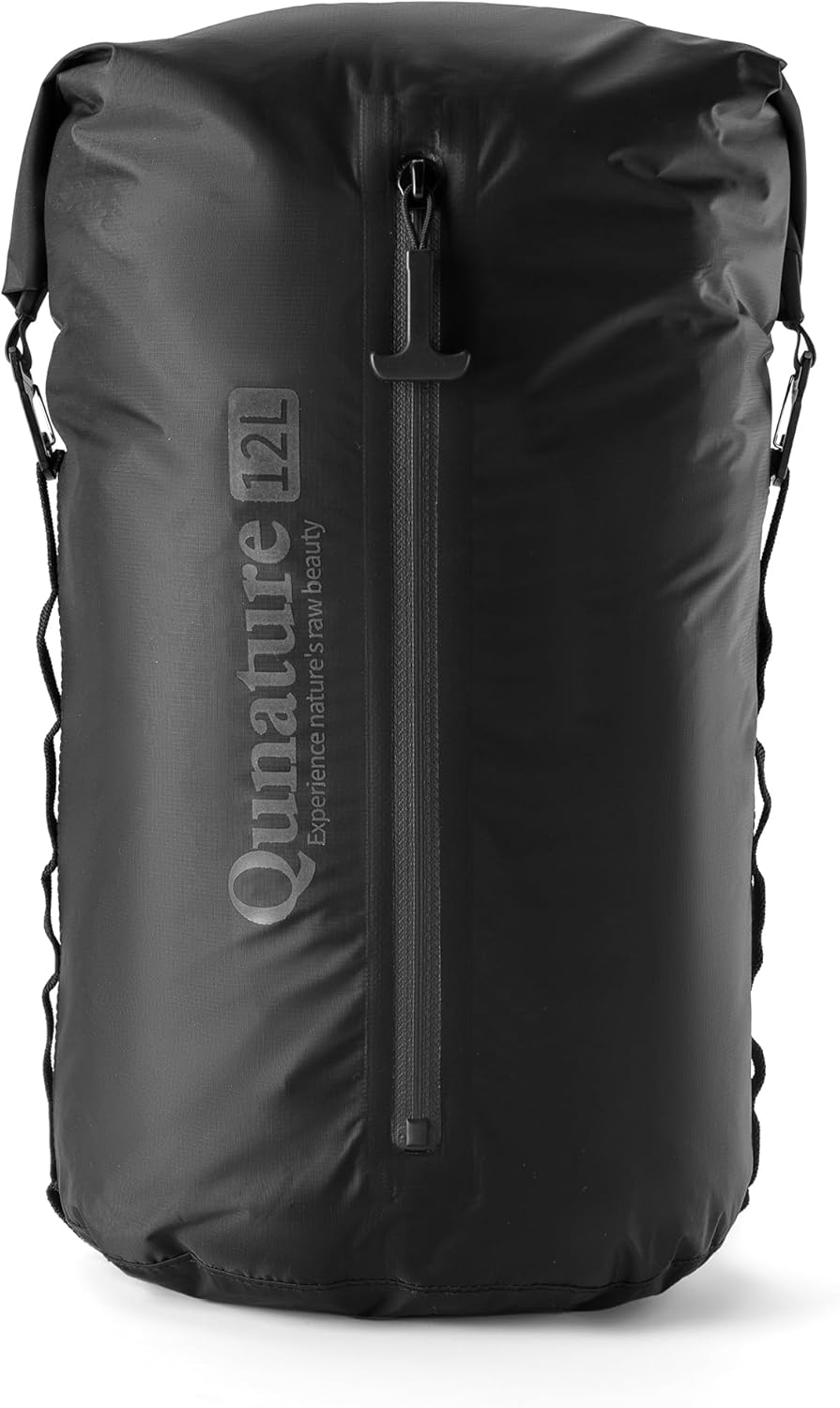 Bike Front Fork Bag Waterproof 3L/6L/12L, Ultralight with Side Zipper & Quick-Compress Roll System, Fully-Taped TPU Nylon, Mount on Fork/Handlebar/Rack for MTB Road Bike Black Large