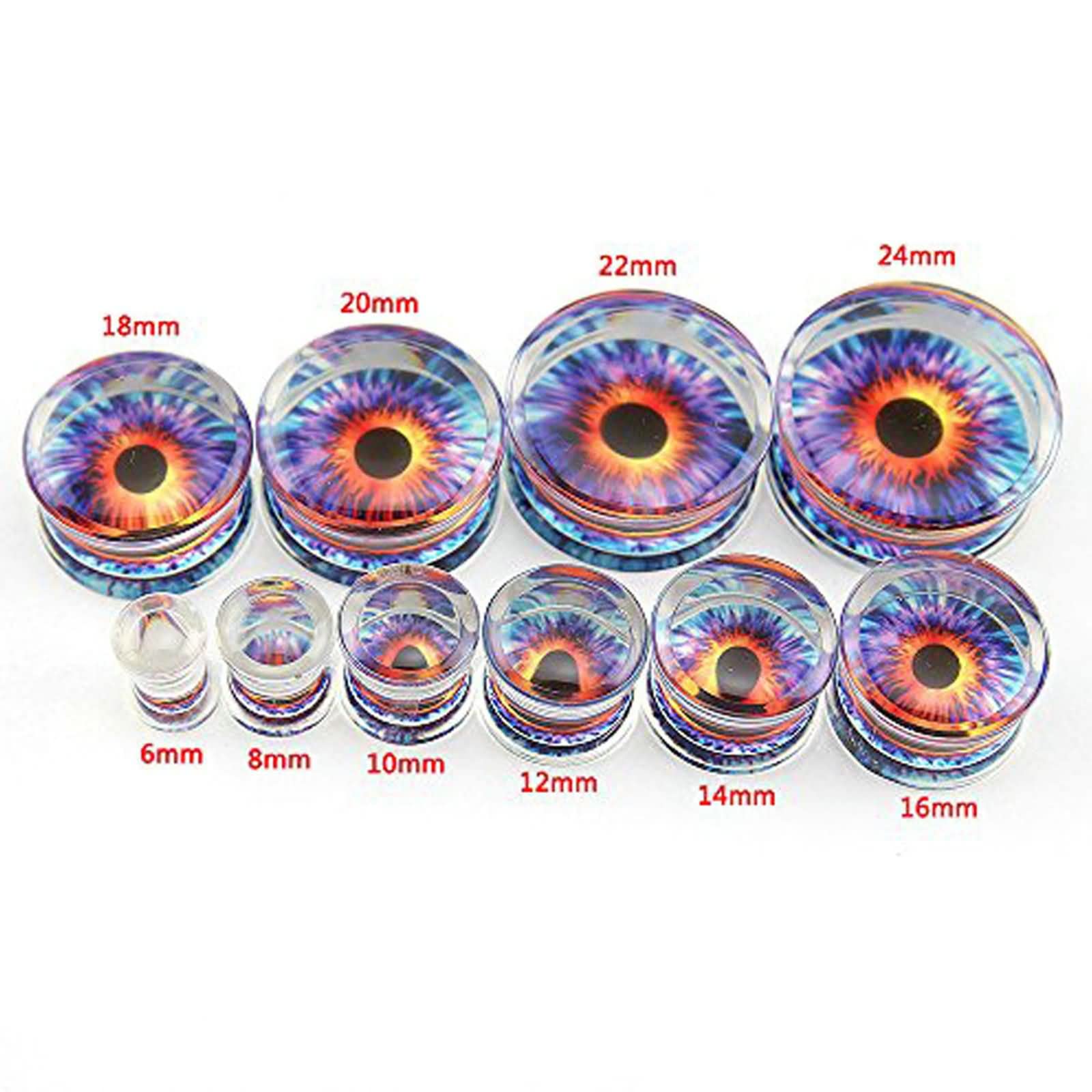 Daesar Plugs 6-20MM, Ohrringe Tunnel Acryl mit Gemustert Ohr Expander Set Piercing Tunnel Plug