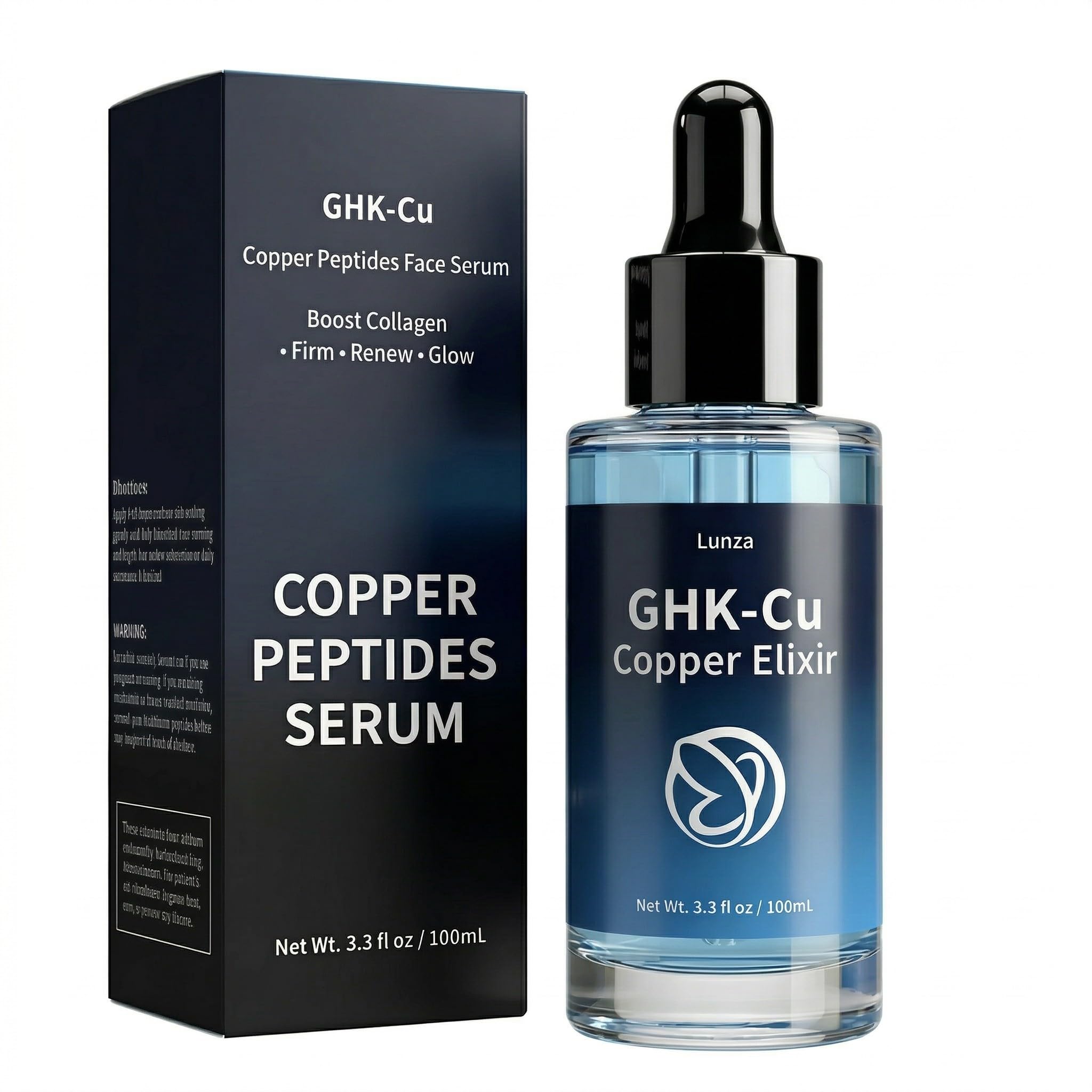 1.25% Pure GHK-Cu Copper Peptide Serum – Clinical-Grade Bio-Active Signal – High-Density Structural Elixir for Skin Thinning & Fragility – With GHK-Cu, EGF & Apple Stem Cells, 3.3 fl oz