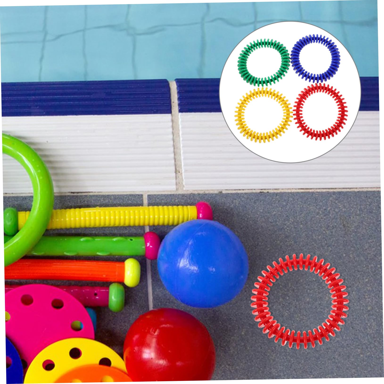 4 Pièces Bague D'entraînement De Plongée Accessoire De Formation des Anneaux De Plongée Jouets De Piscine De Plongeon De Piscine Plastique