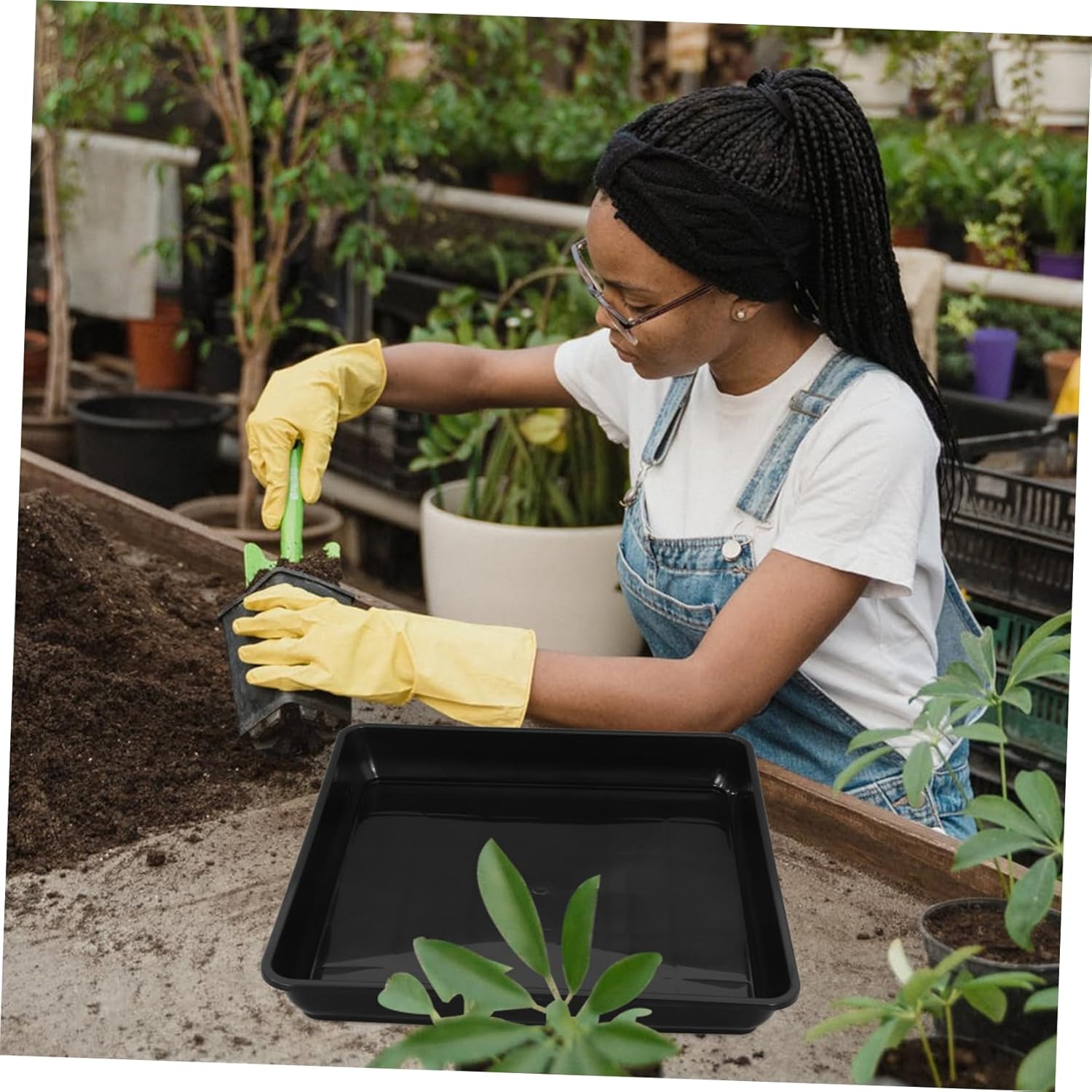 2pcs Plant Trays for Indoor Gardens Plastic Saucers for Potted Plants Flower Pot Bases