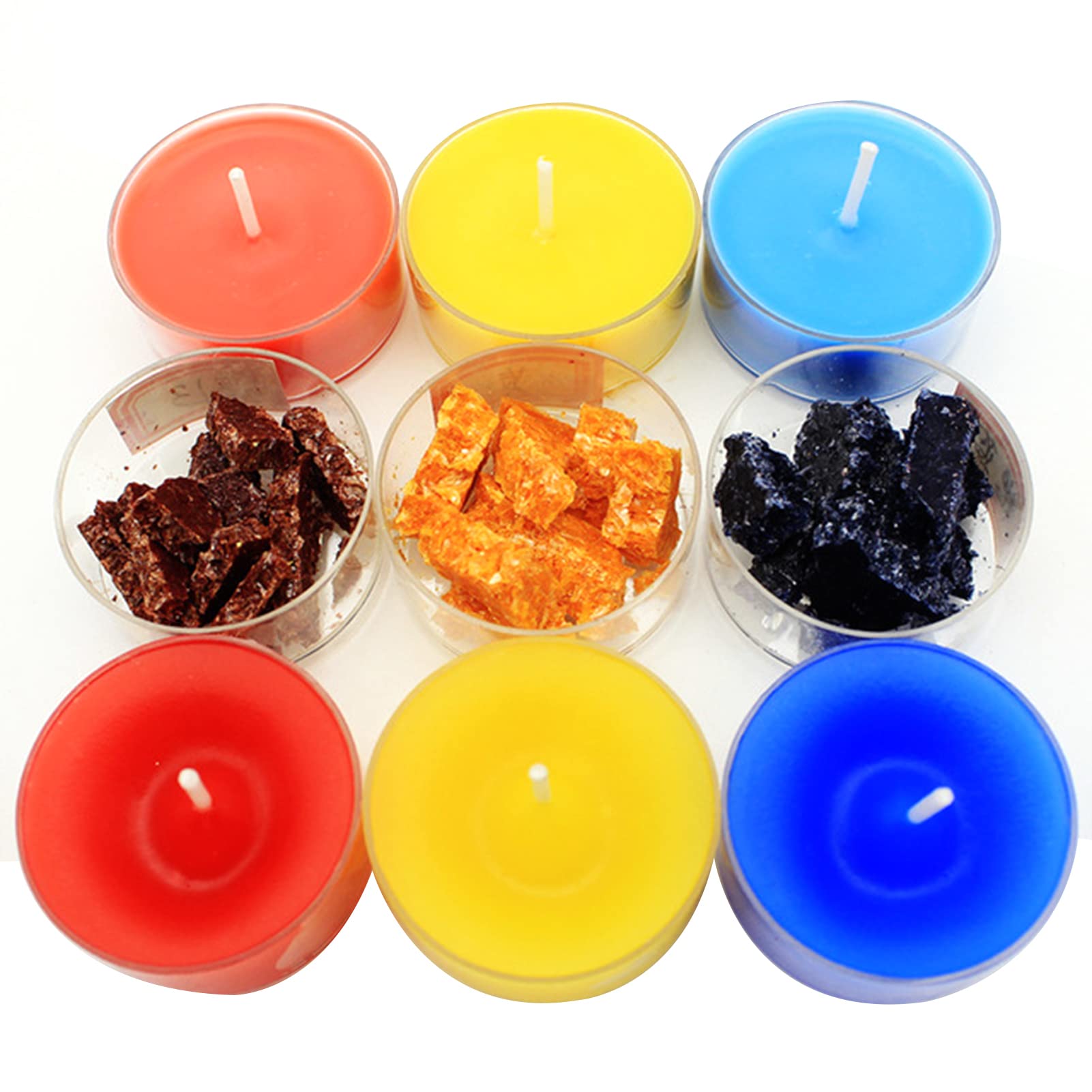 Dosaggio 0.5g Per 100g Cera Coloranti Per Candele HASAIKA - 9 Colori, Fiocchi Di Cera Di Soia, Per Fai Da Te Set 9 Colori Per Candele