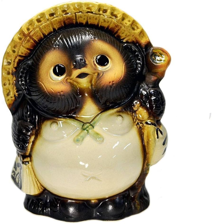 Amazon.co.jp: 丸伊製陶 信楽焼 福狸 たぬき 置物 7号 幅約17×高