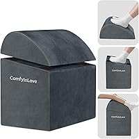 ComfyInLove Under Desk Footrest - 3 Adjustable Heights, Non-Slip Ergonomic Foot Stool with Washable Cover for Office, Home, Car (Dark Grey)