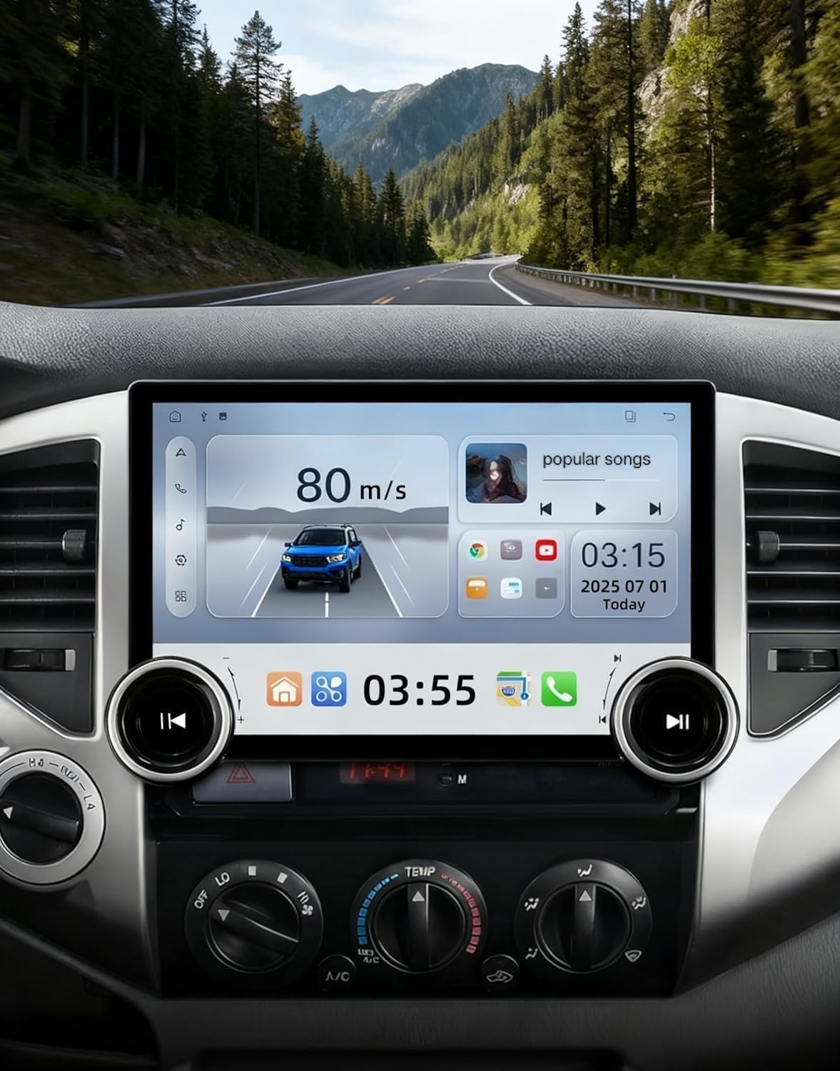 11.5" Car Stereo Radio for Toyota Tacoma 2005-2015 with Android13 5G WiFi Wireless CarPlay Android Auto GPS Navigation BT FM AM HD Backup Camera (8Core 6G+128G)