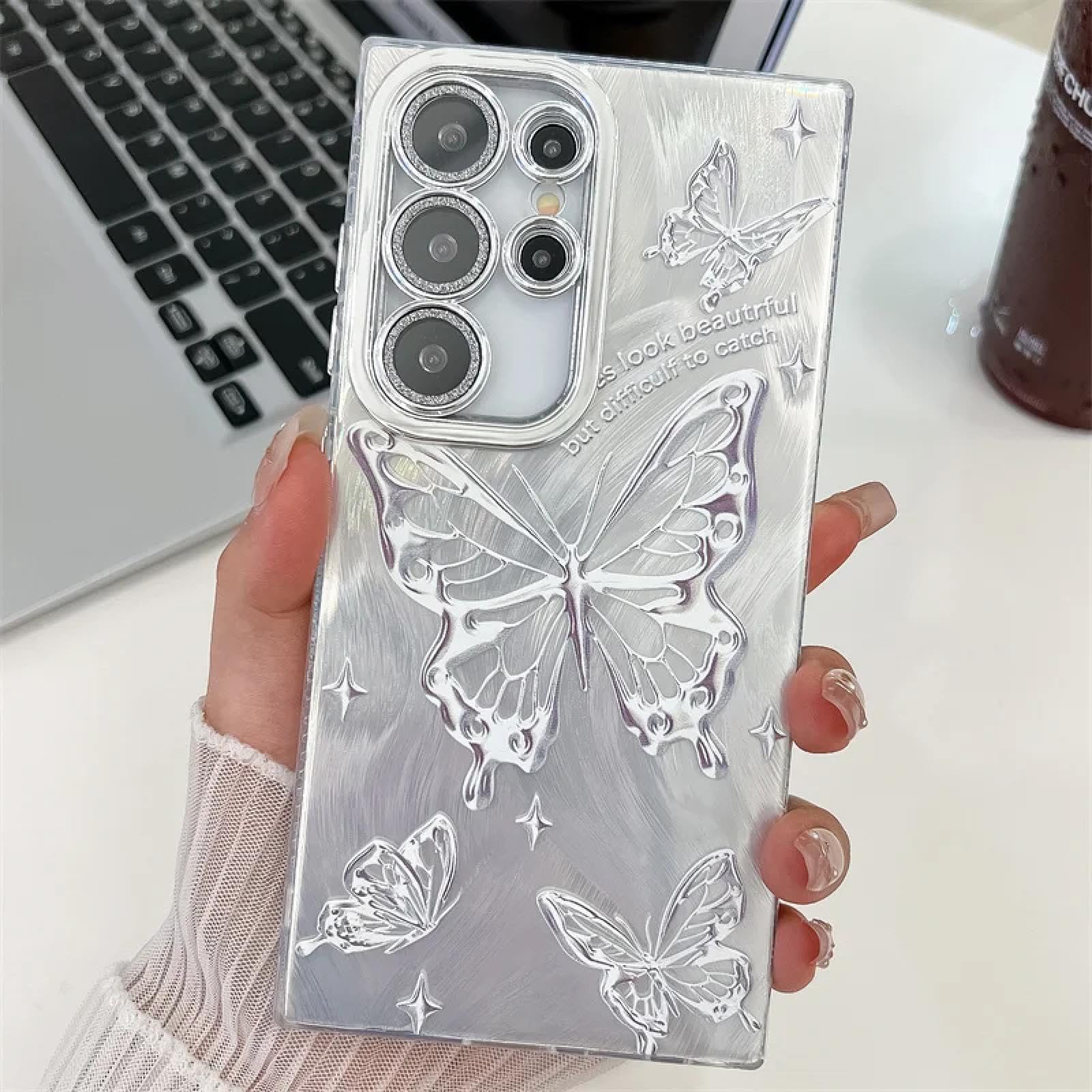 Coque Samsung S25 Plus rigide polycarbonate papillon protection téléphone HU6