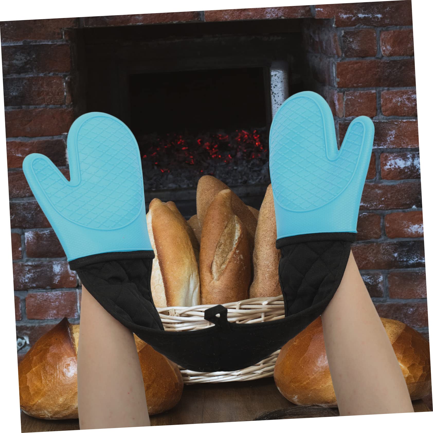 Guantes De Silicona para Horno Guantes Gruesos Resistentes Al Calor para Cocinar y Hornear El Hogar para Seguridad El Diario