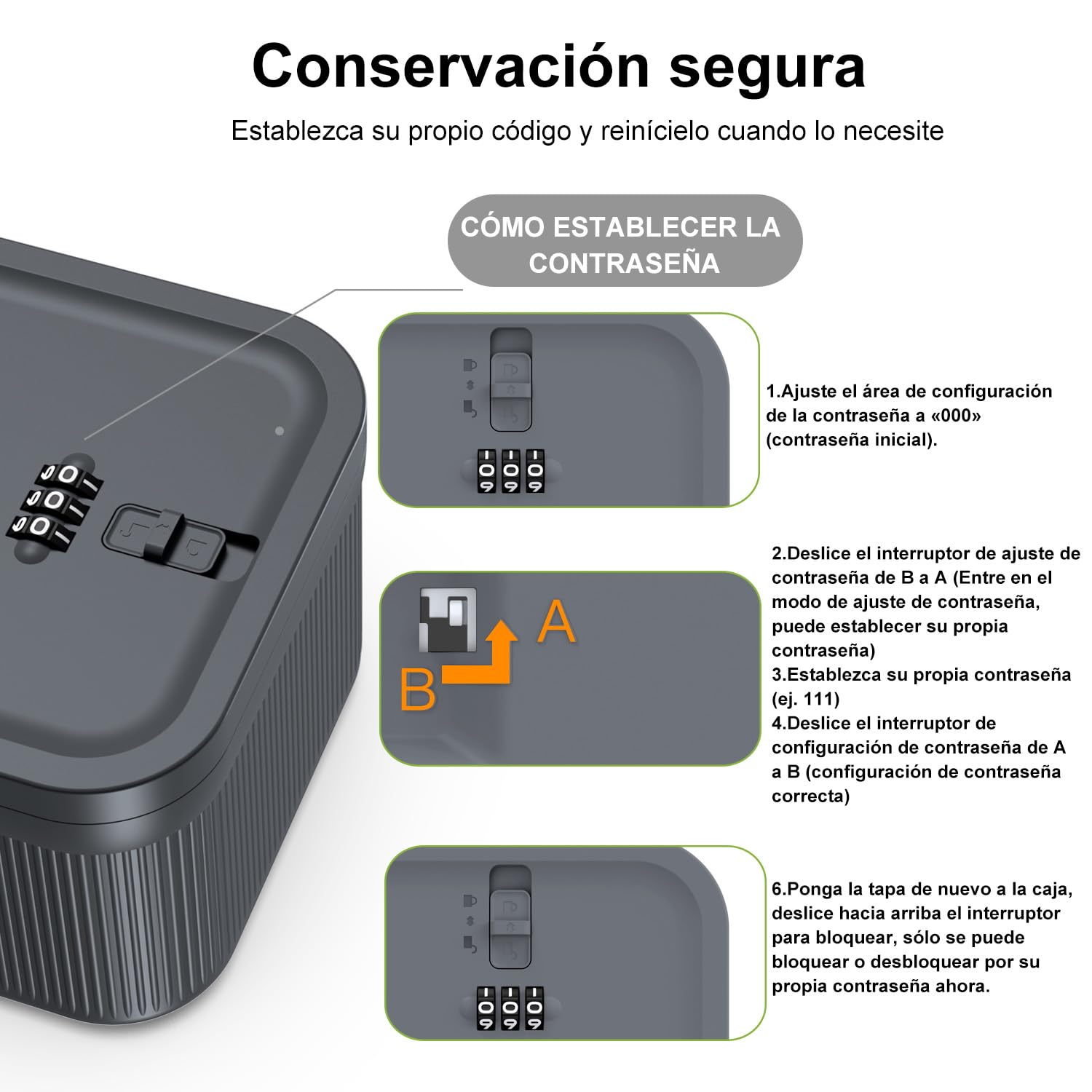 iDiskk Caja de seguridad con contraseña, caja fuerte médica, prisión telefónica y caja de merienda para el hogar, refrigerador, oficina o viajes
