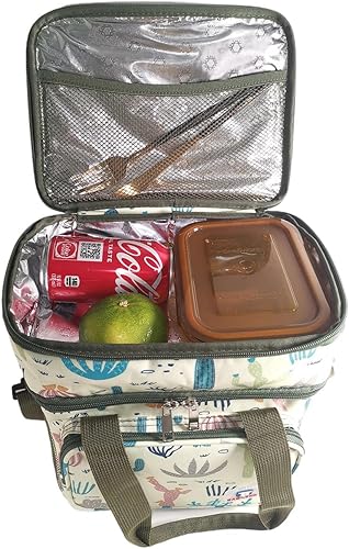 Miniatura 3 de Lonchera de doble cubierta, bolsa térmica aislada para campamento, impermeable, para picnic, trabajo, caja de almacenamiento térmica para alimentos