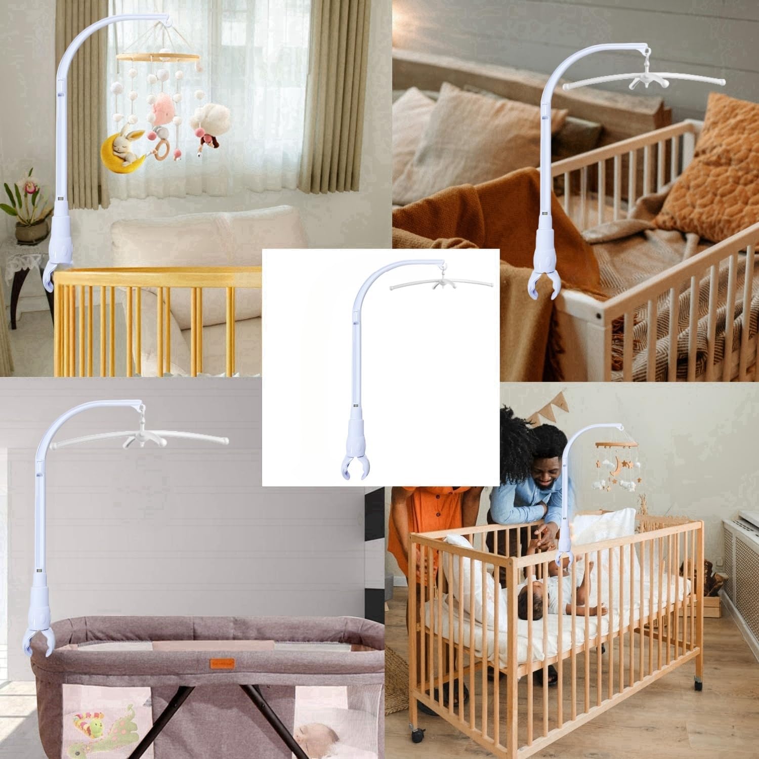 DIY mobilne ramię do łóżeczka dziecięcego 58 cm, mobilne ramię do łóżeczka dziecięcego, mobilne ramię do łóżeczka, część pazurów można regulować szerokość, dekoracja zabawki DIY (58 cm)