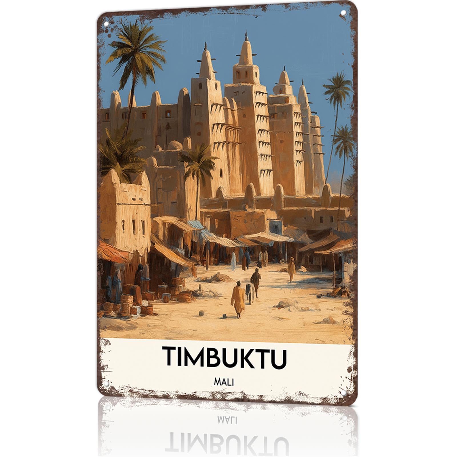 KWQDOZF Metal Signs Poster 8x12inch Timbuktu Aluminum Sign Wall Art For Home Room Bedroom Office Decor