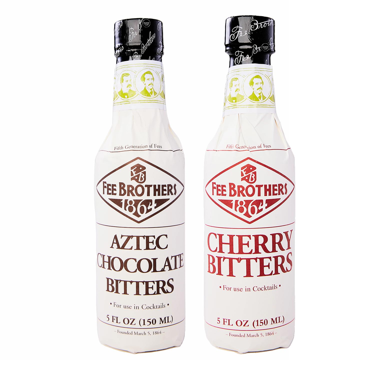 Aztec Chocolate & Cherry Cocktail Bitters - Aromatic Cocktail Mixer & Concentrated Flavoring, Gluten Free, Vegan-Friendly, 1-5 fl oz Bottle of Each Flavor