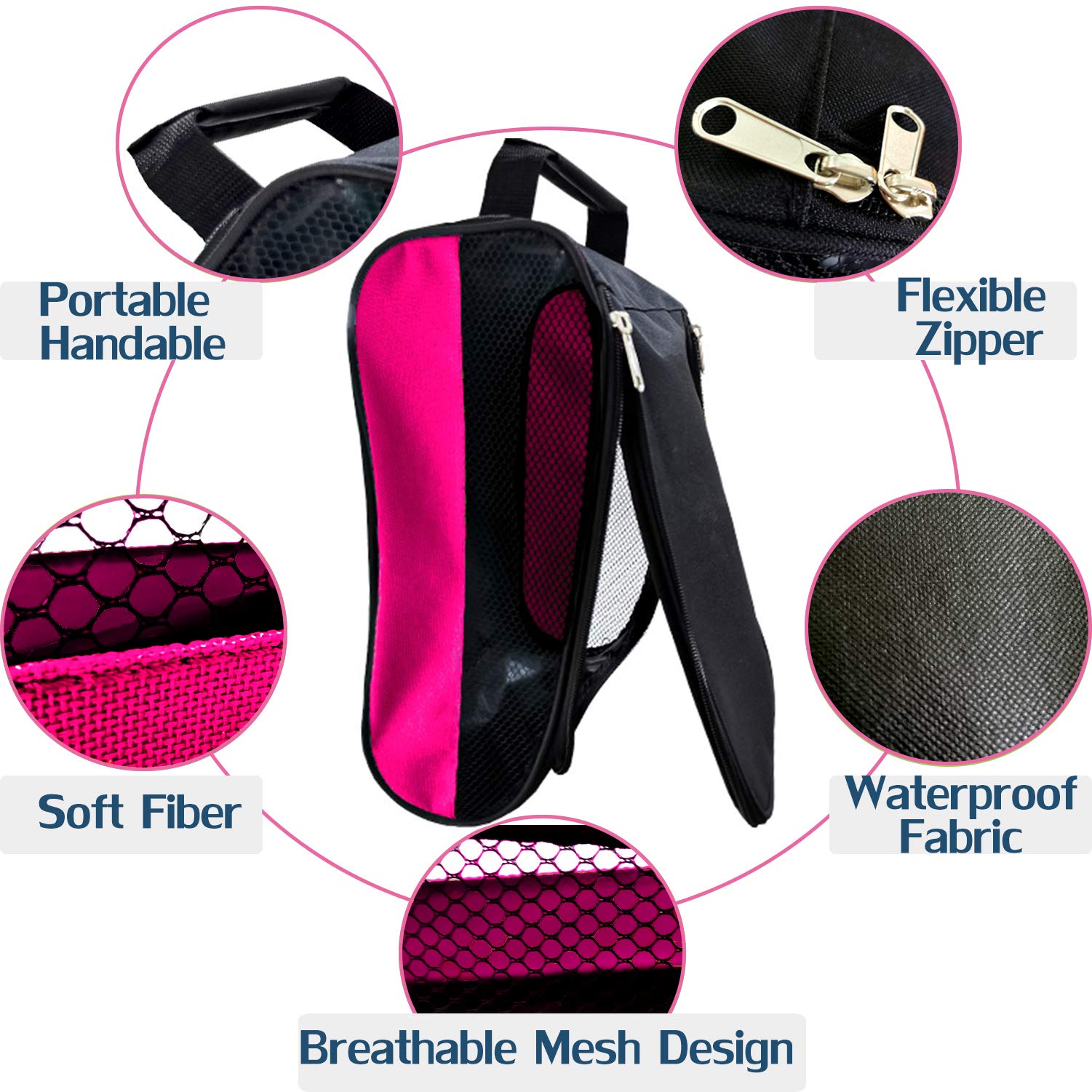 Bolsa para Zapatos de Golf, Bolsas de Zapatos de Golf para Hombres y Mujeres, Bolsas de Transporte con Cremallera con ventilación, Bolsa de Zapatos Deportivos de Viaje