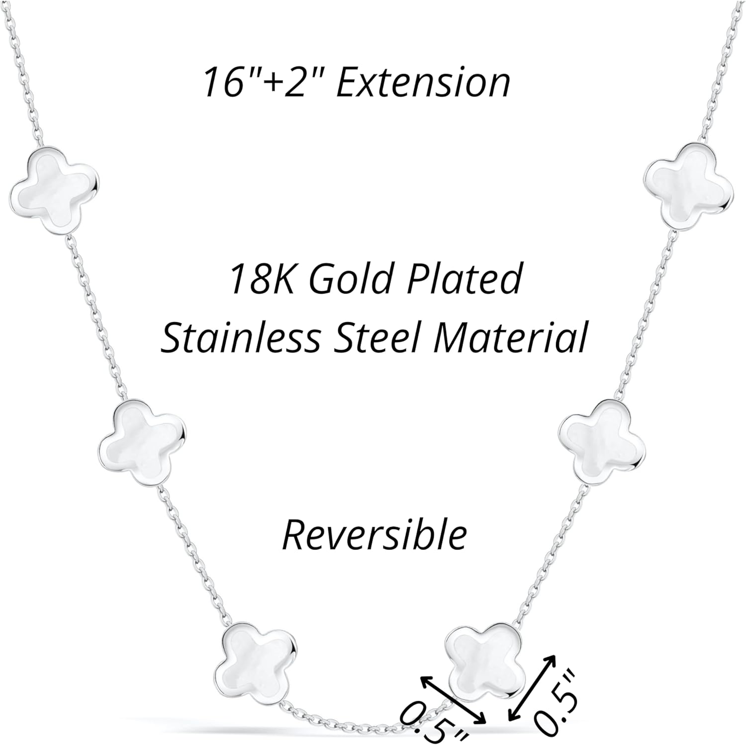 SHINYY Four Leaf Clover Choker Necklace for Women | 18K Gold Plated Lucky 4 Leaf Jewelry | Trendy Gifts for Her - Image 4