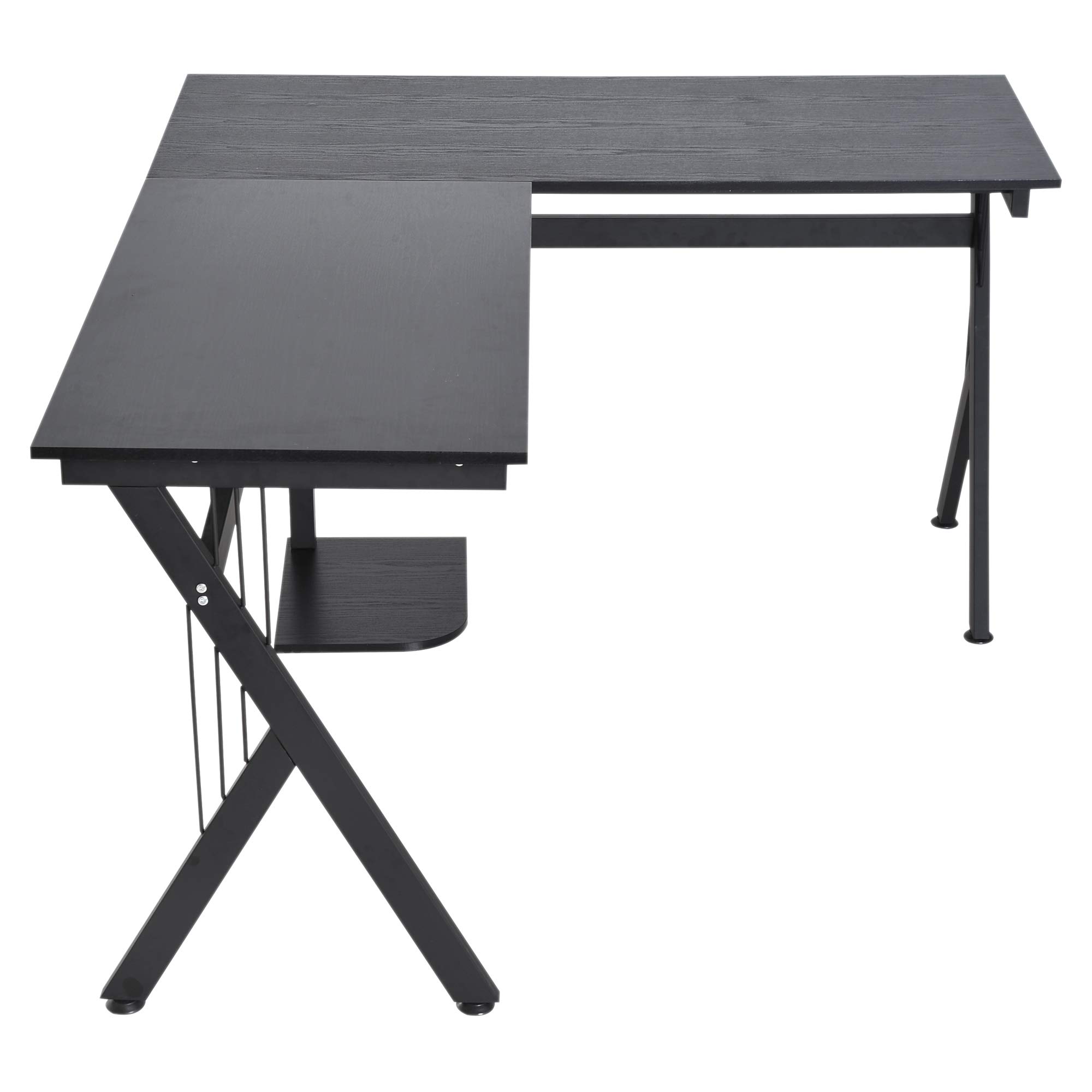 Mesa de Ordenador PC Mesa Esquinera de Ángulo en L 155x130x76cm Negro | Escritorio de Oficina, Hogar y Escuela, Madera