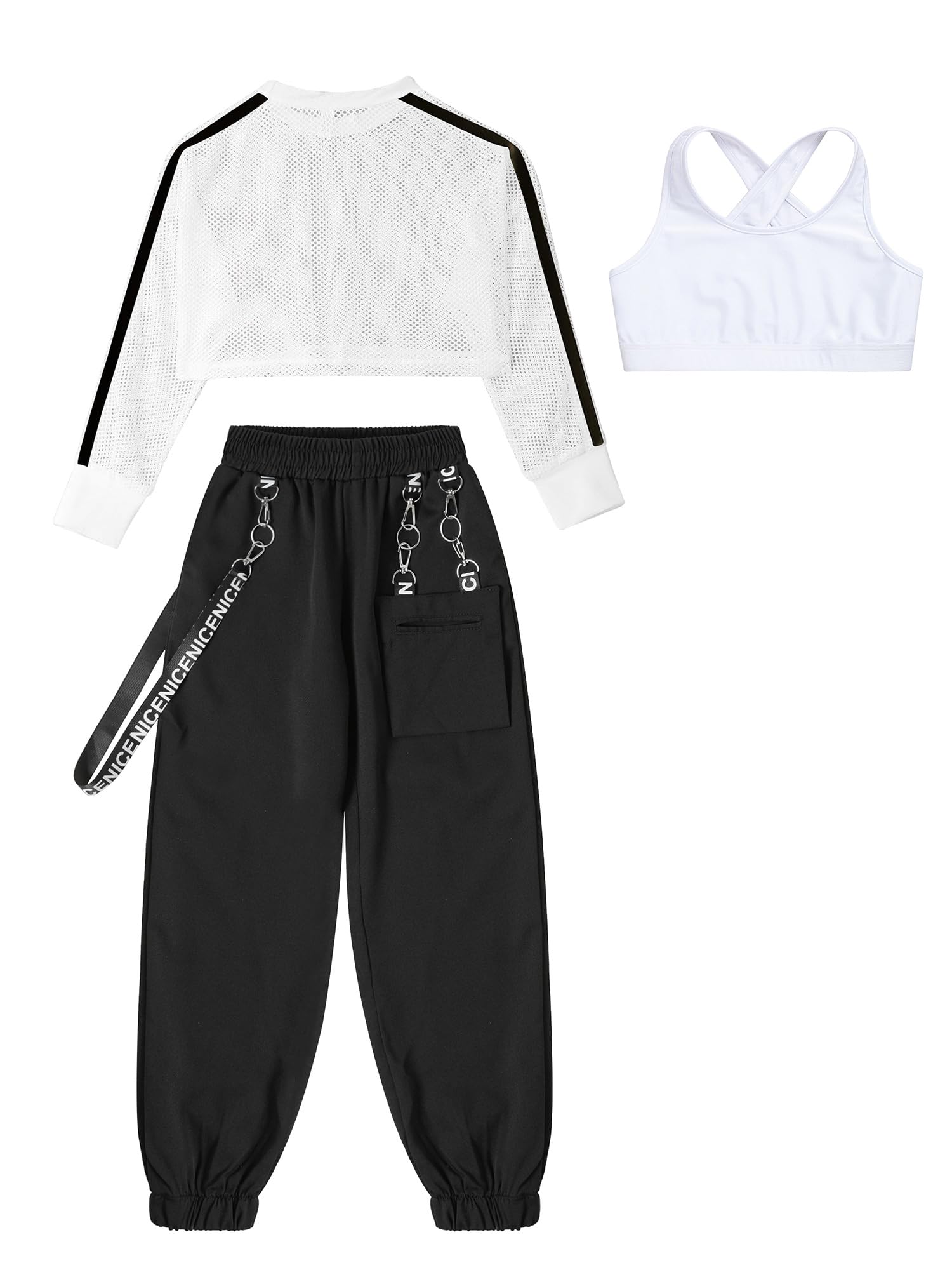 Niños Top Corto Deportivo Niñas Con Tank Crop Tops Para Niñas Top Deportivo Conjunto Ropa Deportiva Verano Pantalones Clase Baile