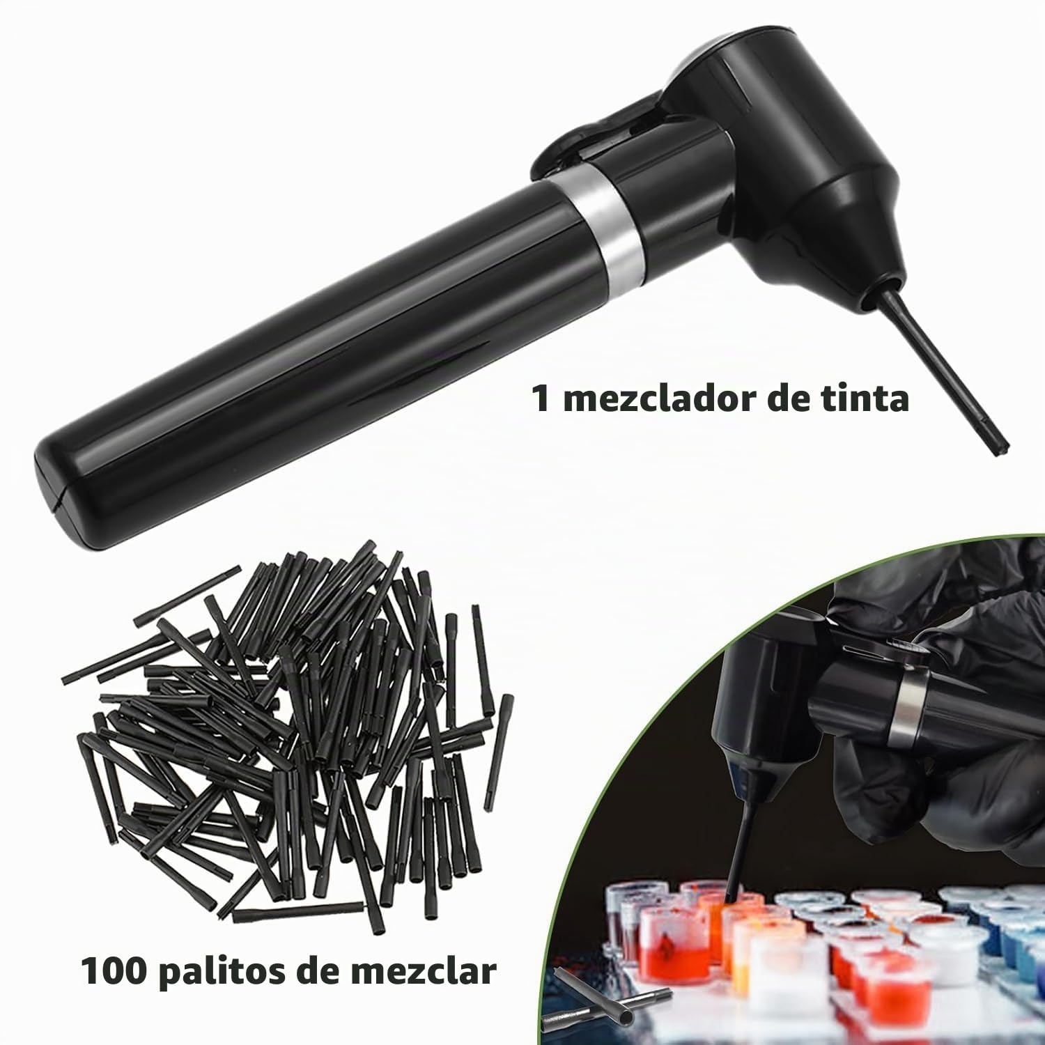 Rayyl Mezclador de Tinta de Tatuaje con 100 Palos de Mezcla Profesional