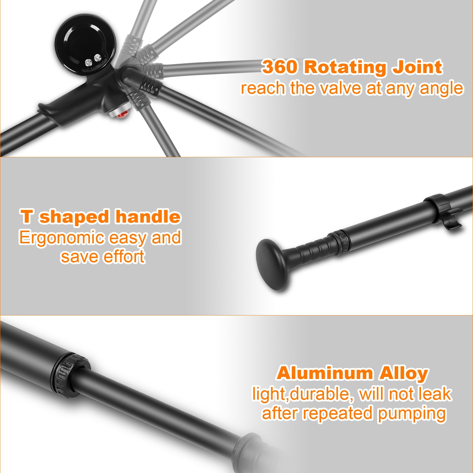 Pompa Per Ammortizzatori Bici - 300 PSI, Per Forcella E Ammortizzatore MTB E Strada, Con Manometro, Leggera E Portatile - Foto 5