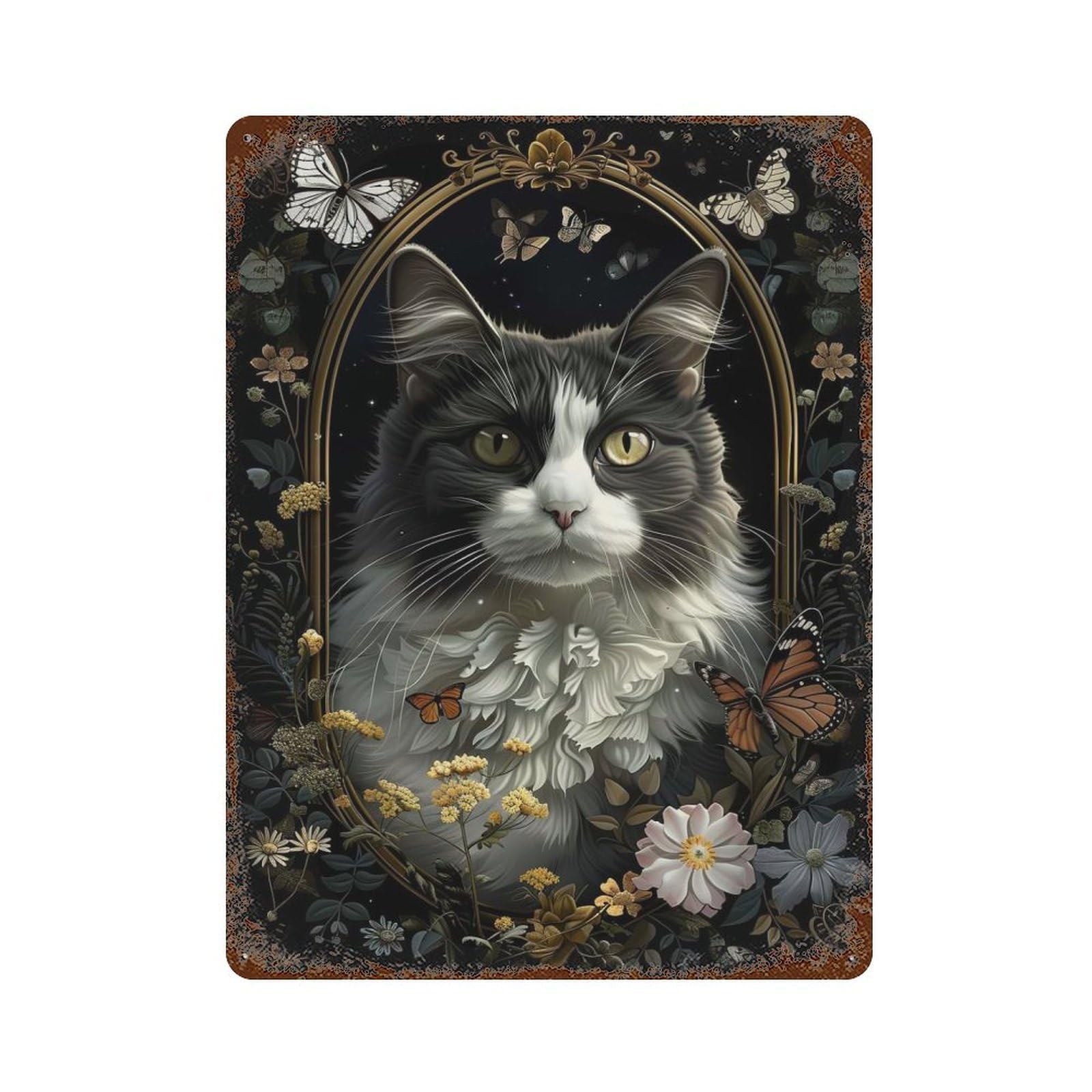 Decorative Tin Sign with Manx Design 15.7"x11.8", for Garage, Bar And Workshop Decor, Farmhouse Wall Decor