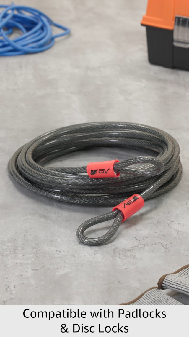 Heavy-Duty 15FT Security Cable With Loops - 10Mm (3/8 Inch) Cut-Resistant Braide - View #3