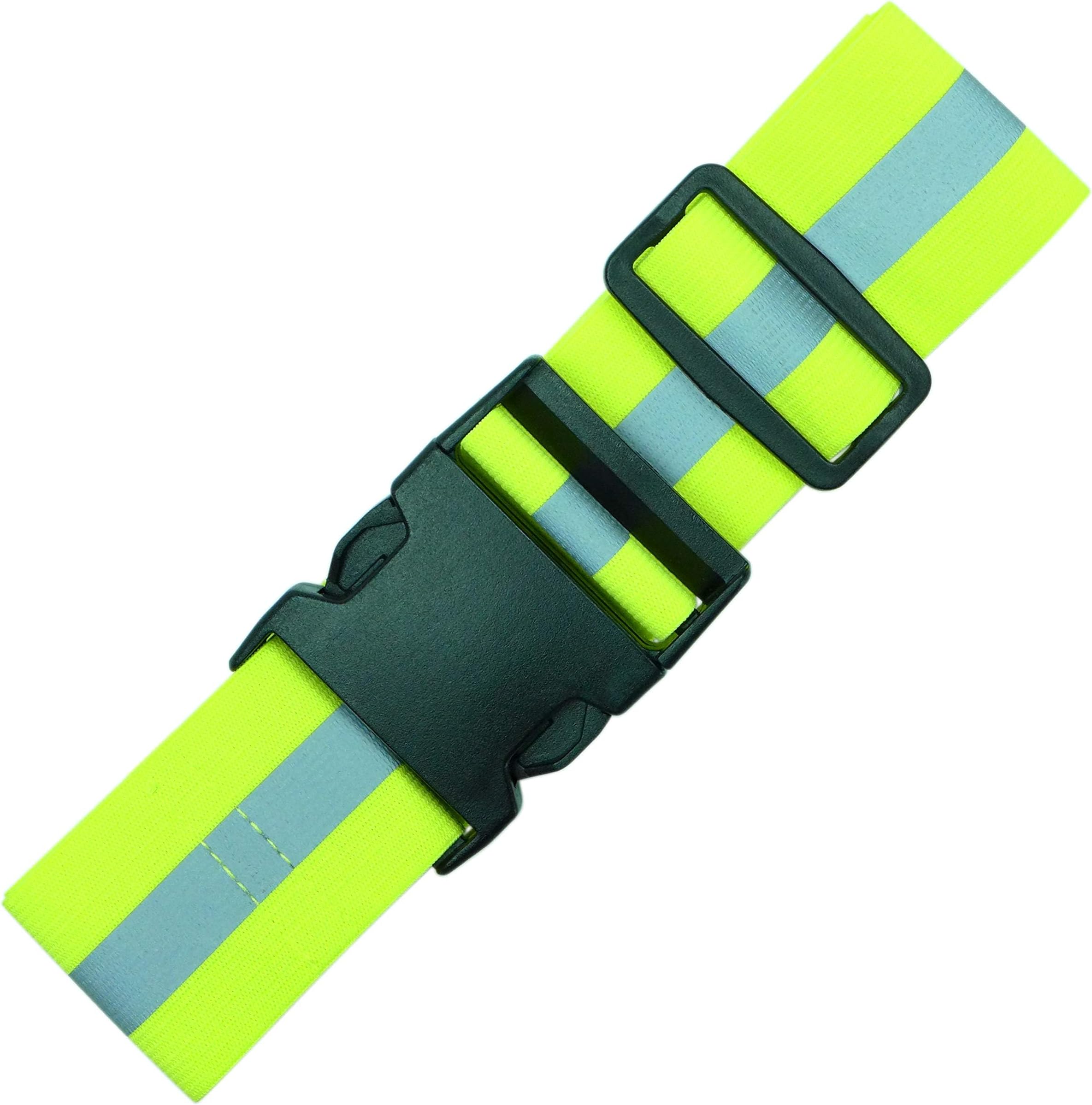 Reflectives Reflective Elastic Belt or Sash, Military Heritage Style Glow Belt, Running Walking Motorcycling, Adjustable (Lime Green Ultralight, Regular)