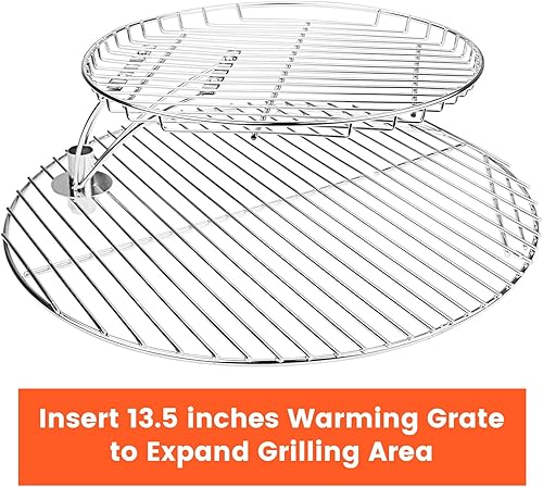 Miniatura 4 de QuliMetal Rejilla redonda de acero inoxidable 304 de 19.5 pulgadas de repuesto para parrilla Akorn Kamado Griller Akorn 16620 E56720 16820,