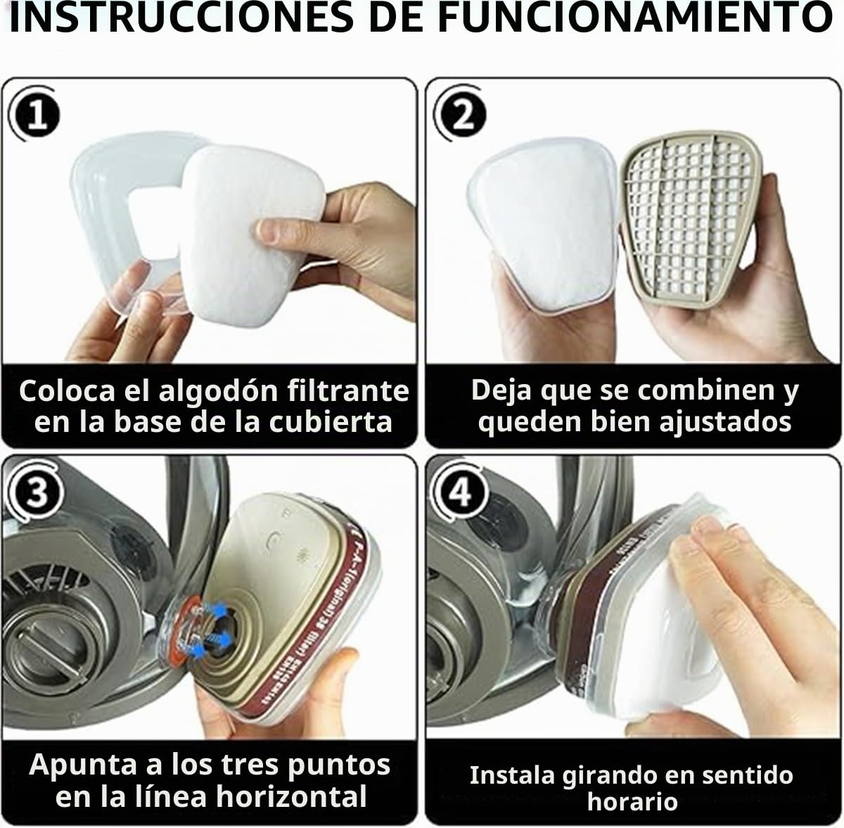 Mascarilla de cara completa, con filtro de protección de objetivo, máscara de pintura para pulverización de color, vapor orgánico, polvo, máscara de pintura para pulverización de pintura, grafito