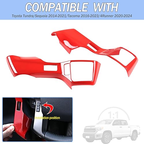 Miniatura 2 de Cubierta para panel de botón de dirección de consola central de automóvil compatible con Toyota TundraSequoia 2014-2021 Tacoma 2016-2023 4Runner