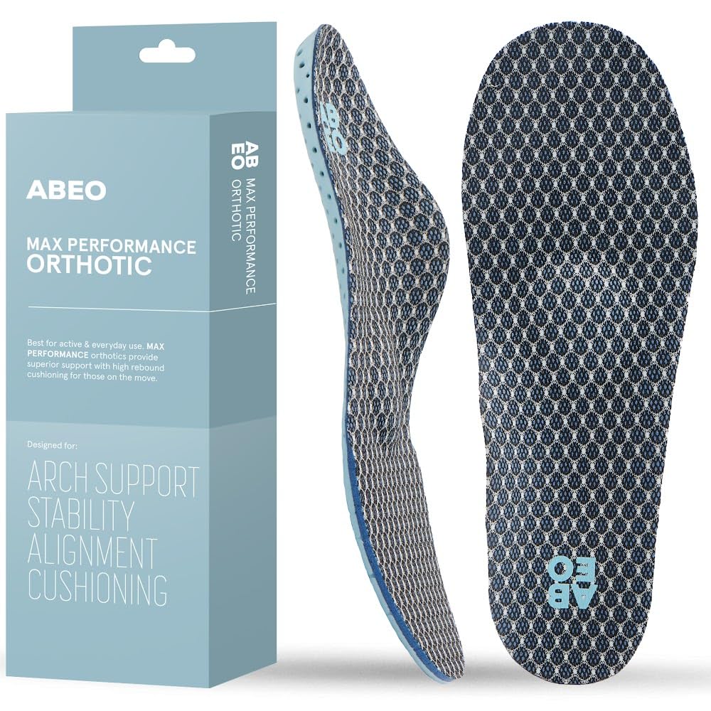 ABEO Max Metatarsal Insoles for Men | Plantar Fasciitis | Orthotics | Arch Support Inserts | Blue 8.5 Medium