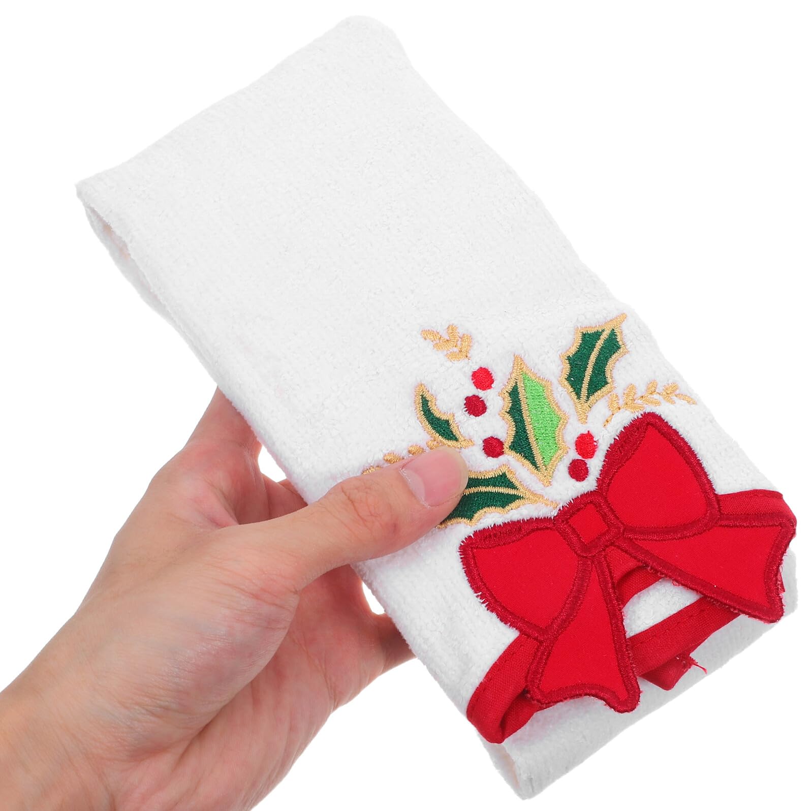 Artibetter 3 pezzi Asciugamani Natalizi in Cotone Ricamati Morbidi e Assorbenti Decorazioni Festive per Cucina e Bagno Lavabili in Lavatrice Stile Elegante per Feste