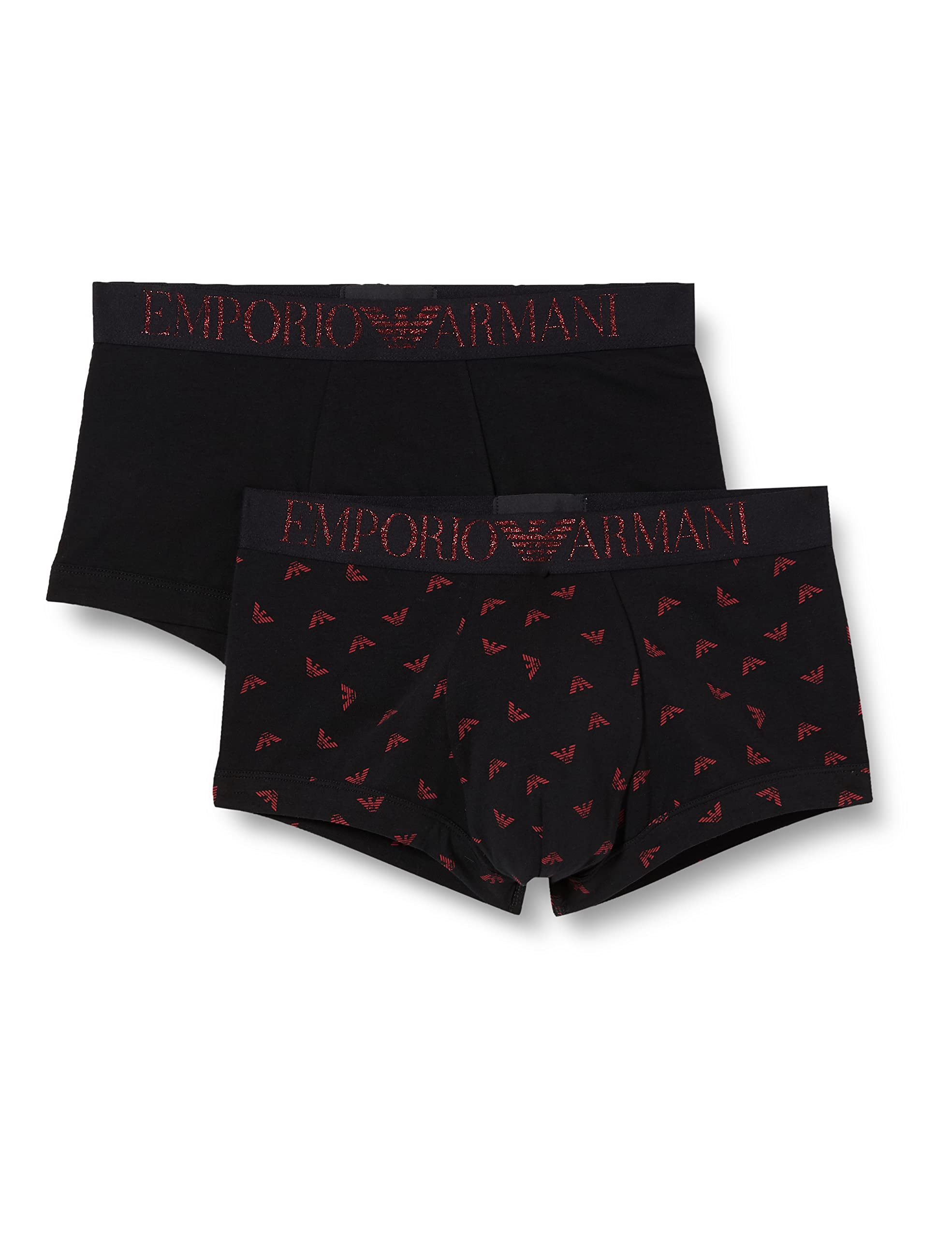 Emporio ArmaniMen's Sparkle Logo Band Elastic Band Trunk 2-pack trunks