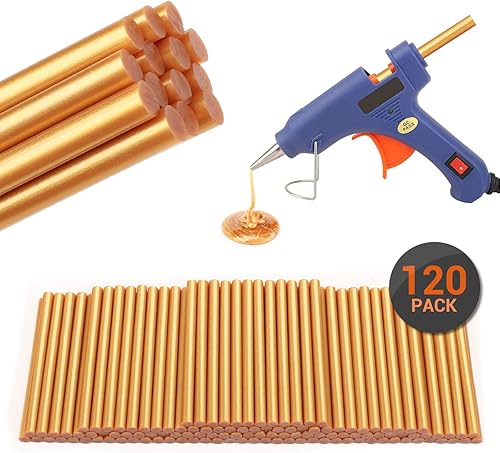 Miniatura 7 de Gartful 120 barras de pegamento caliente doradas, barras de cera de pistola de pegamento caliente de 0.28 x 3.9 pulgadas, mini barras de pegamento